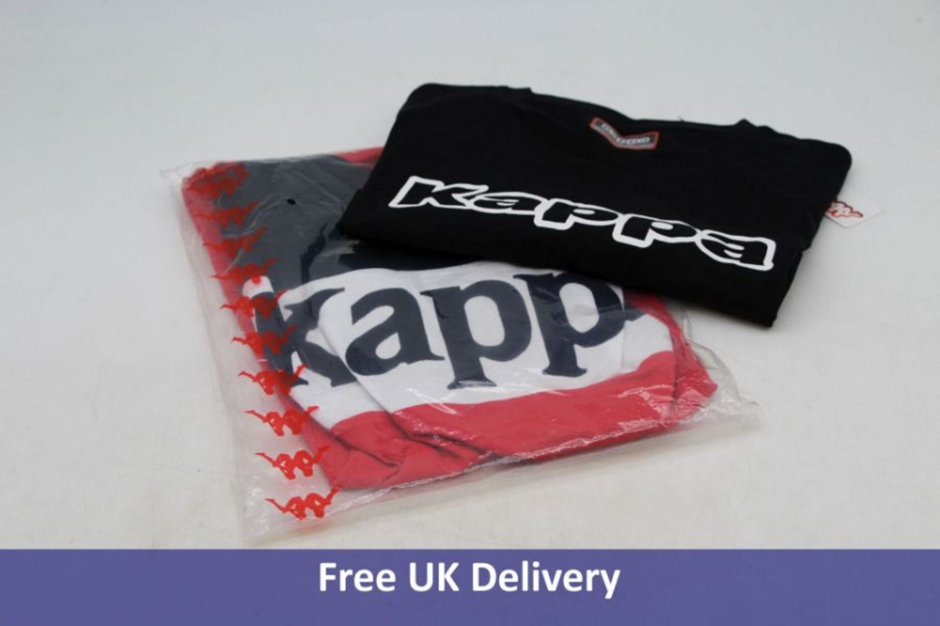 Two Kappa Men's Basic T-Shirt, Navy/Red, UK M