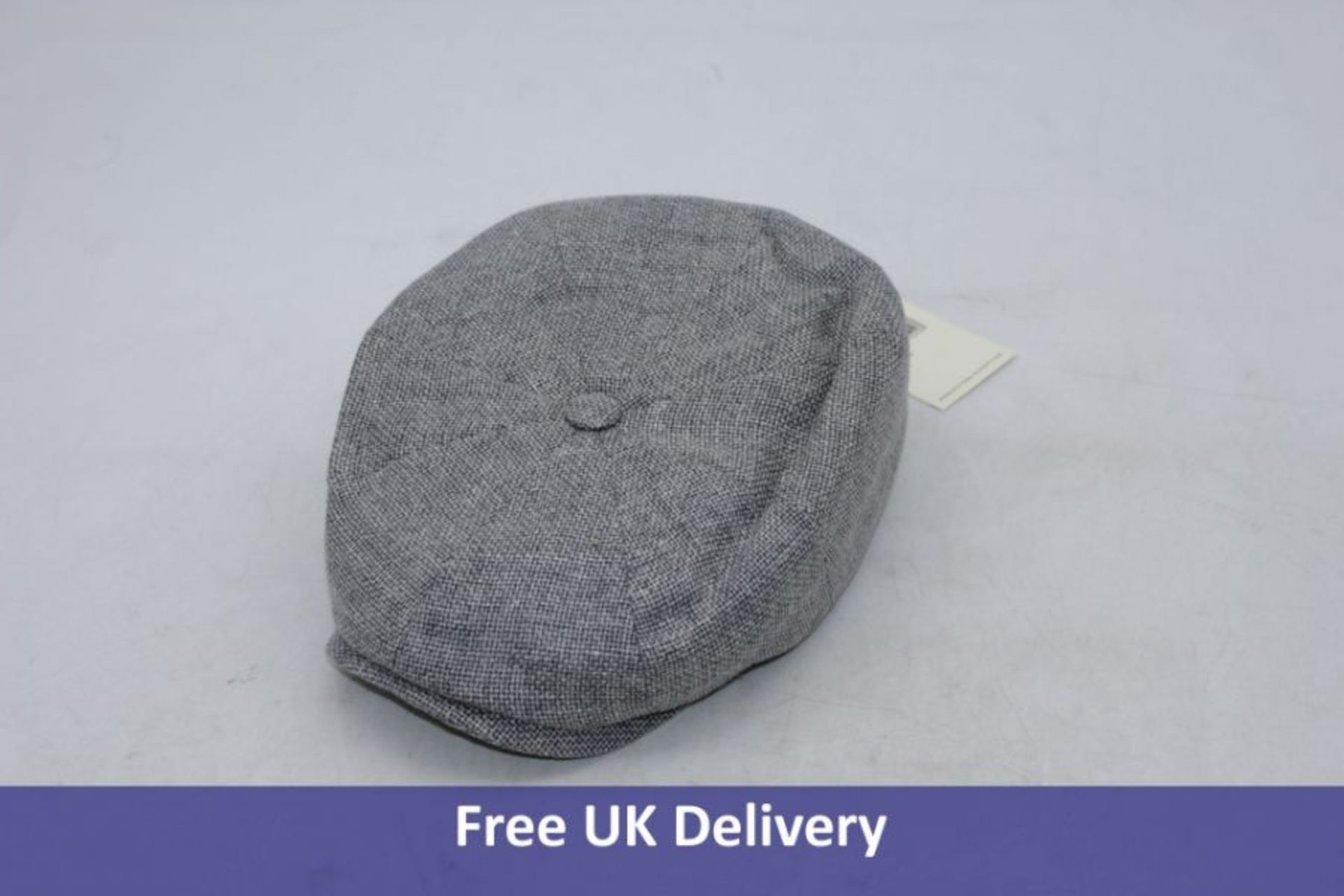 Three Stetson Virgin Wool Linen Hatteras Caps, Grey, Size 57/M - Image 2 of 3
