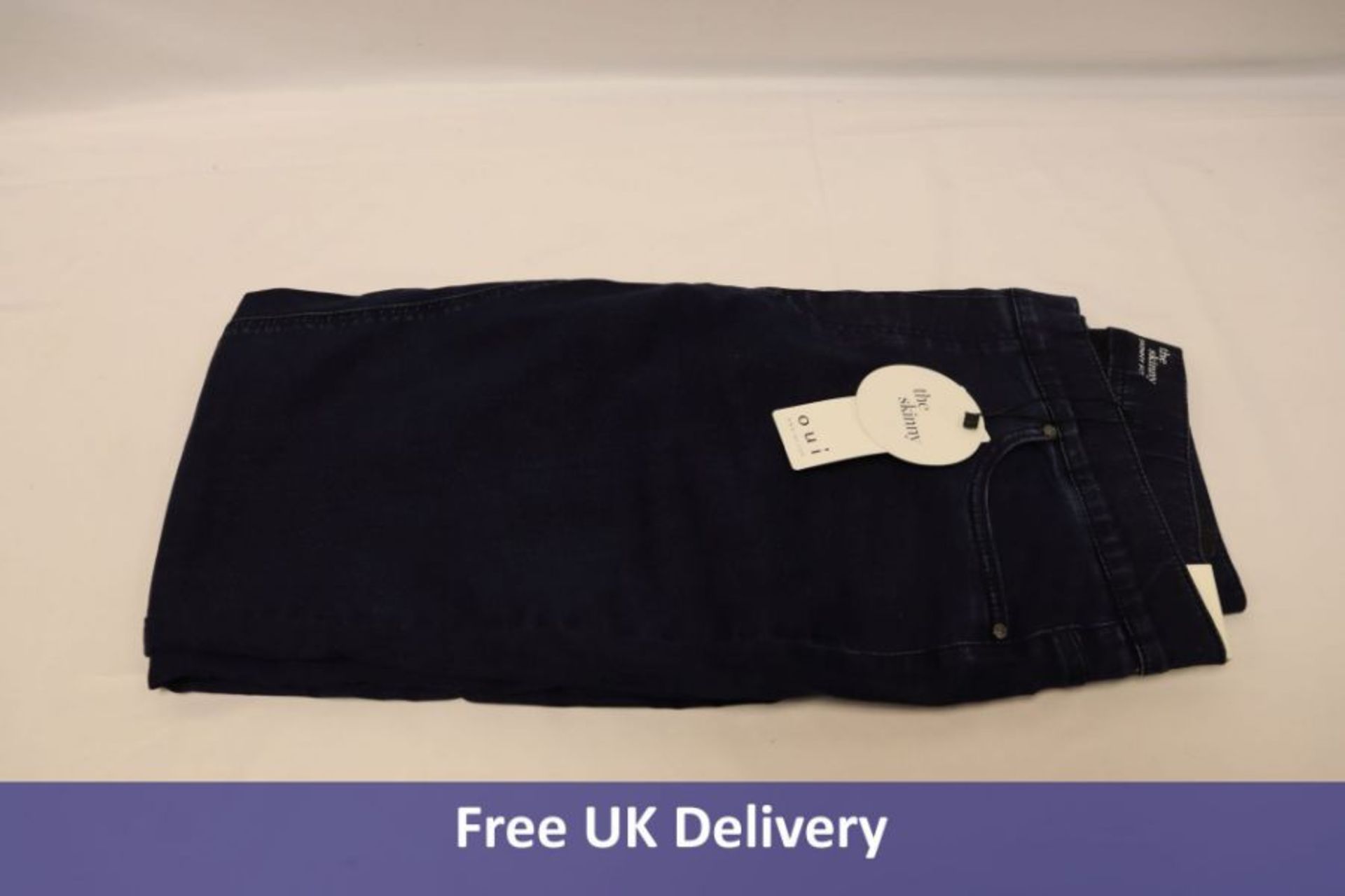 Four Oui Women's Skinny Jeans, 71898, Dark Blue to include 1x Size 10, 2x Size 12, 1x Size 14