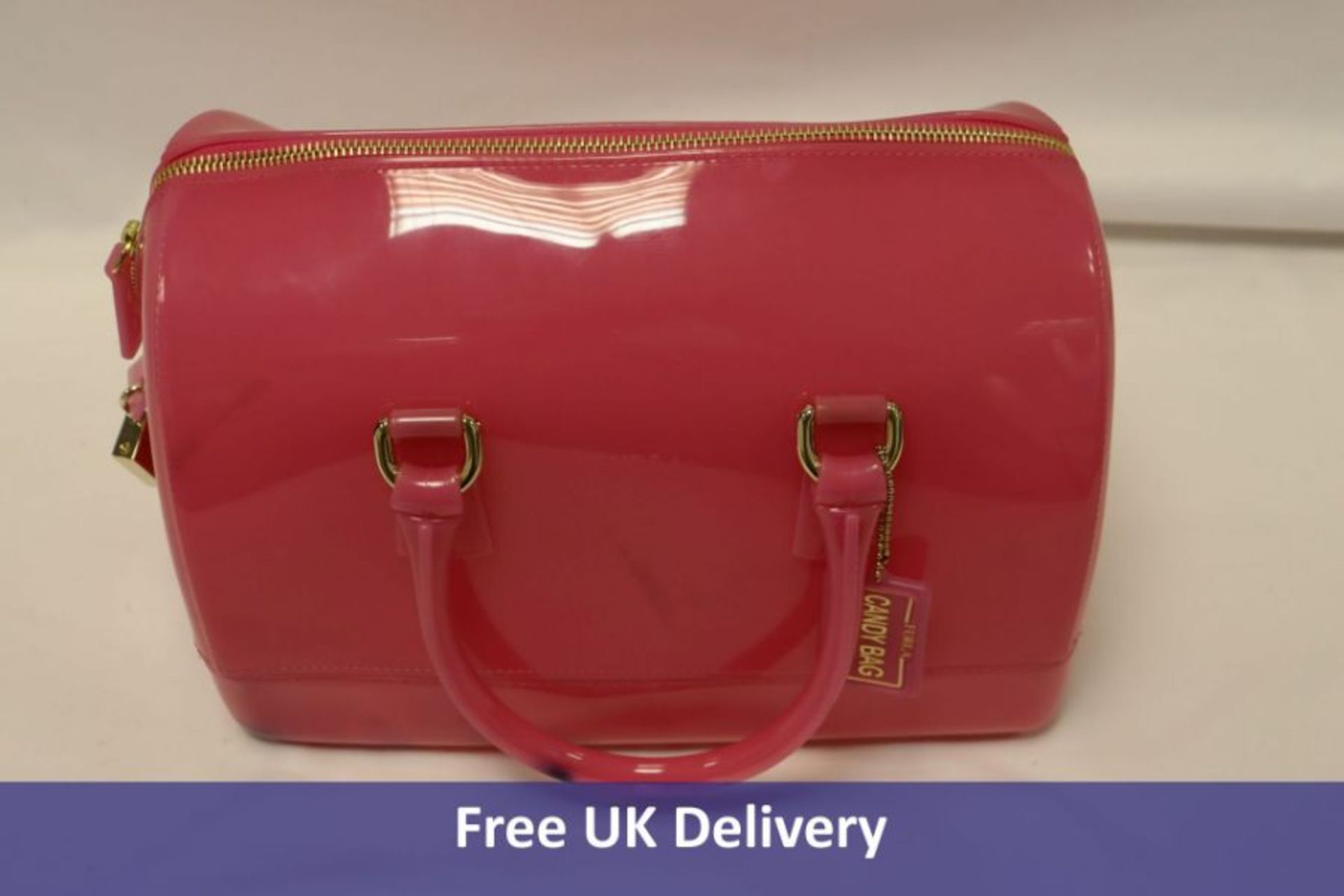 Furla Candy Satchel Top Handle Jelly Rubber Bag, Pink. Used