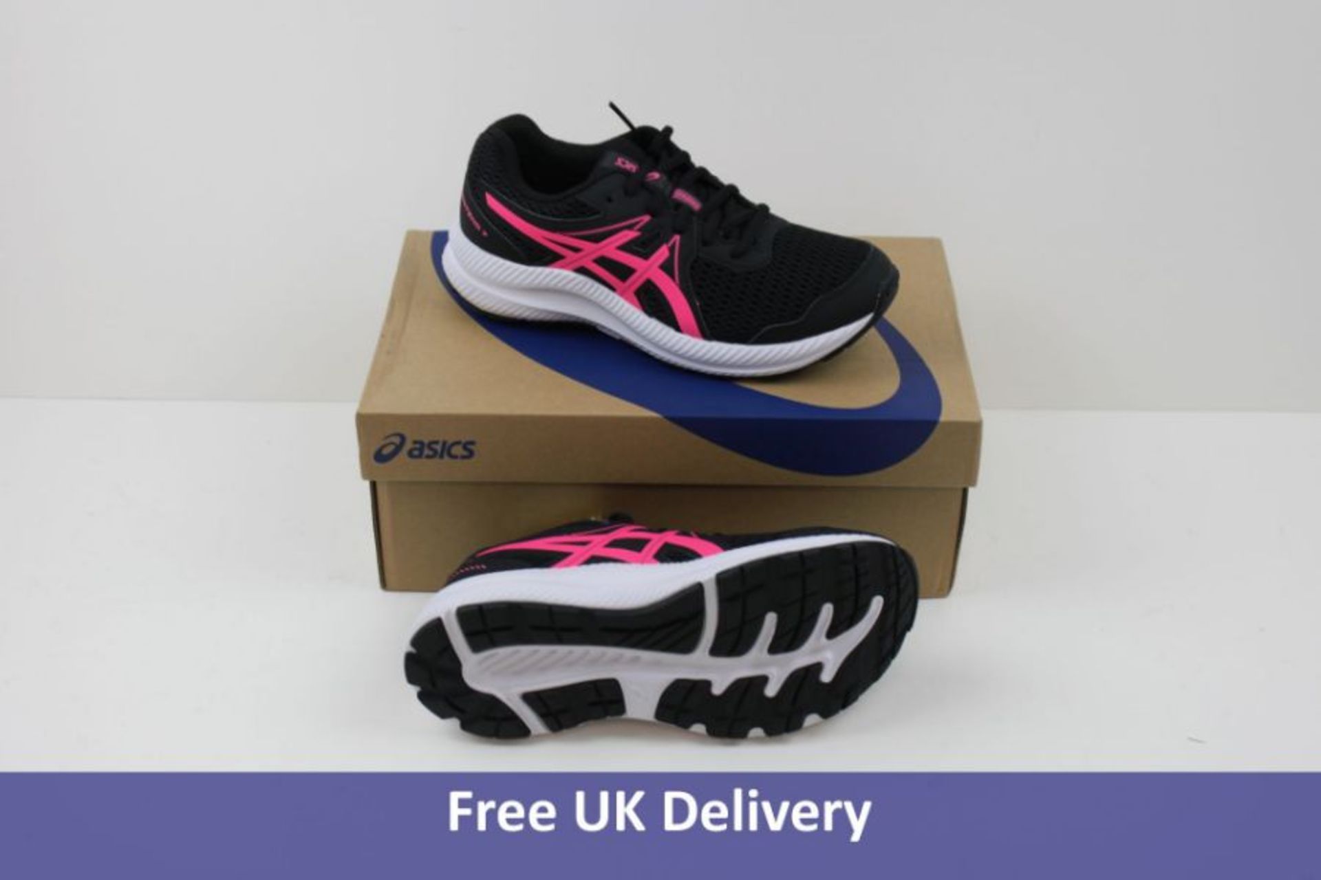 Asics Kids, Contend 7 GS Trainers, Black and Hot Pink, UK 3