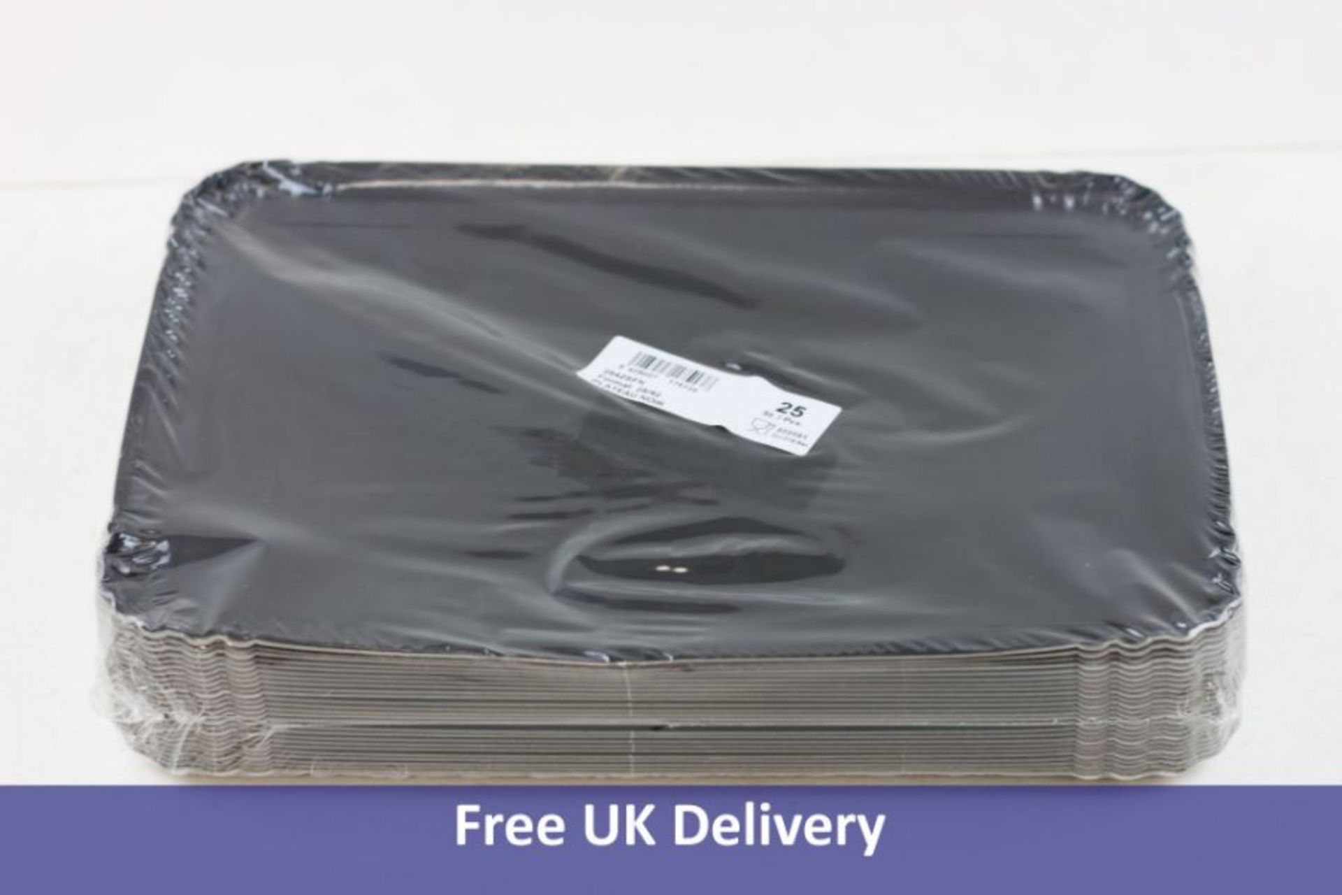 Four Packs of Cardboard Trays, 28cm x 42cm Black, 25 Units in each