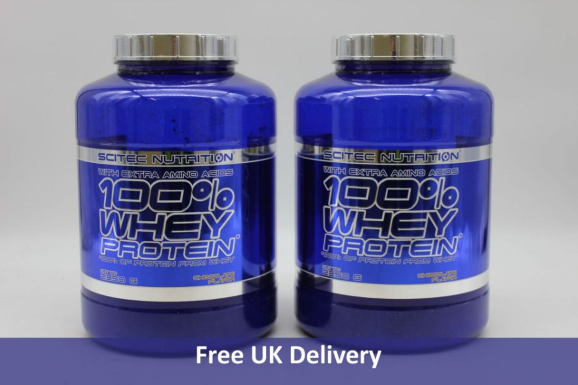 Four Tubs 100% Whey Protein Shake, Chocolate, 2350g, Expiry 09/04/2023