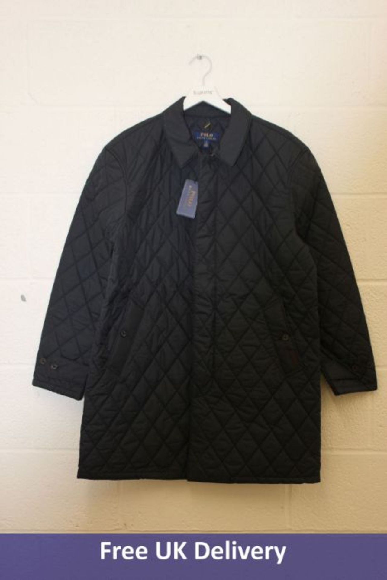 Ralph Lauren Men's Waterproof Quilted Walking Coat, Navy, Large