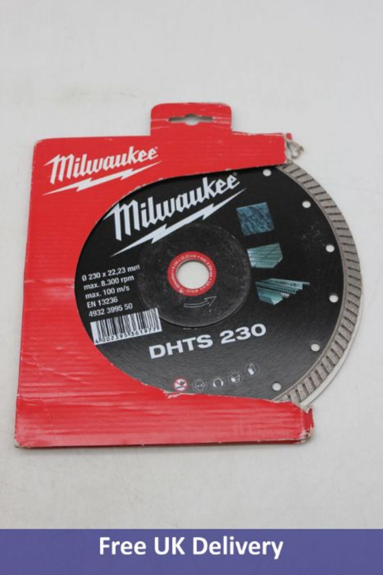 Three Milwaukee Tools DUT 230 Diamond Saw Blades, 230x22,23mm, Max 8.300 RPM, 2x Bi-Metal Contractor