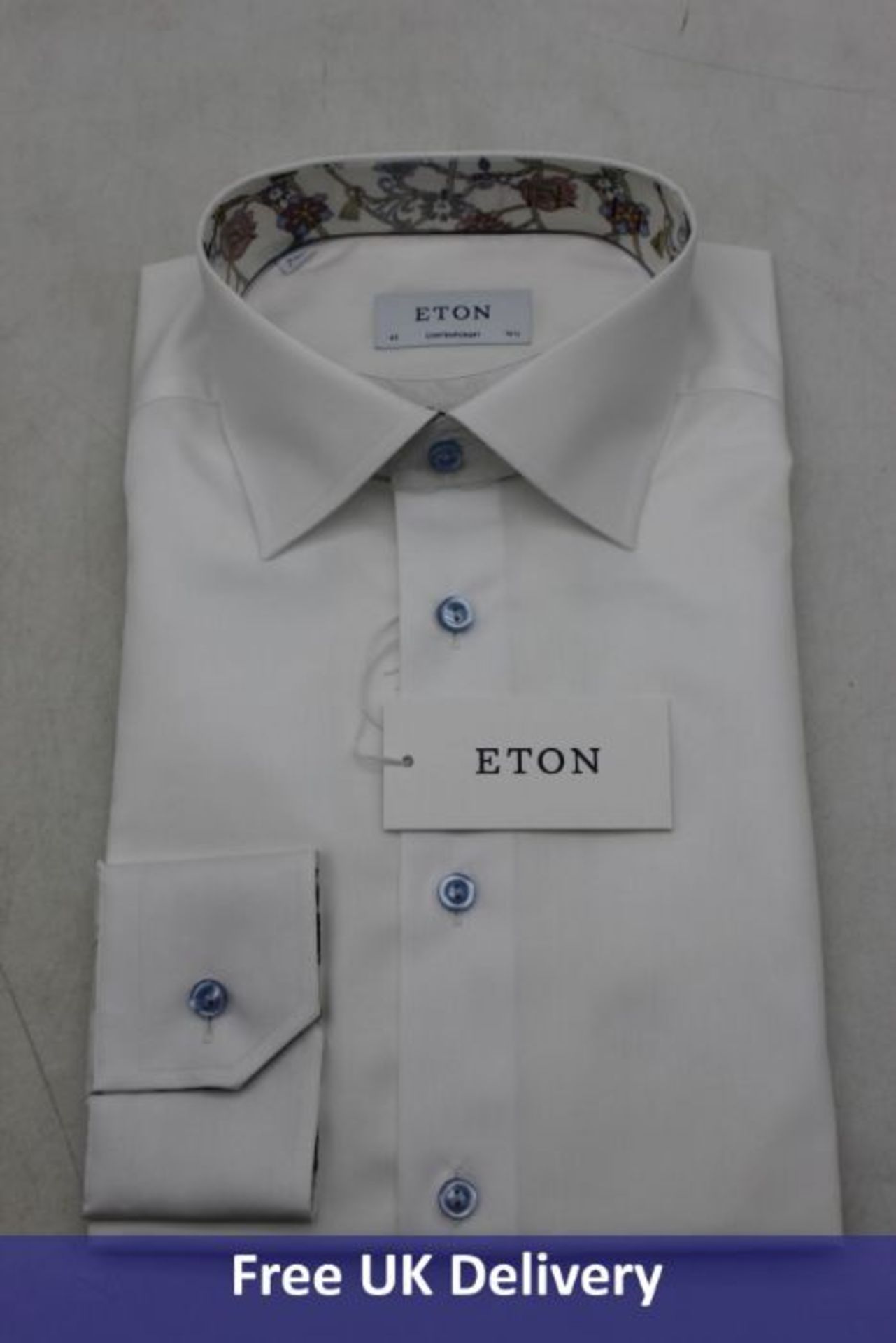 ETON Men's Contemporary Fine Twill Shirt, White, Size 42 / 16.5