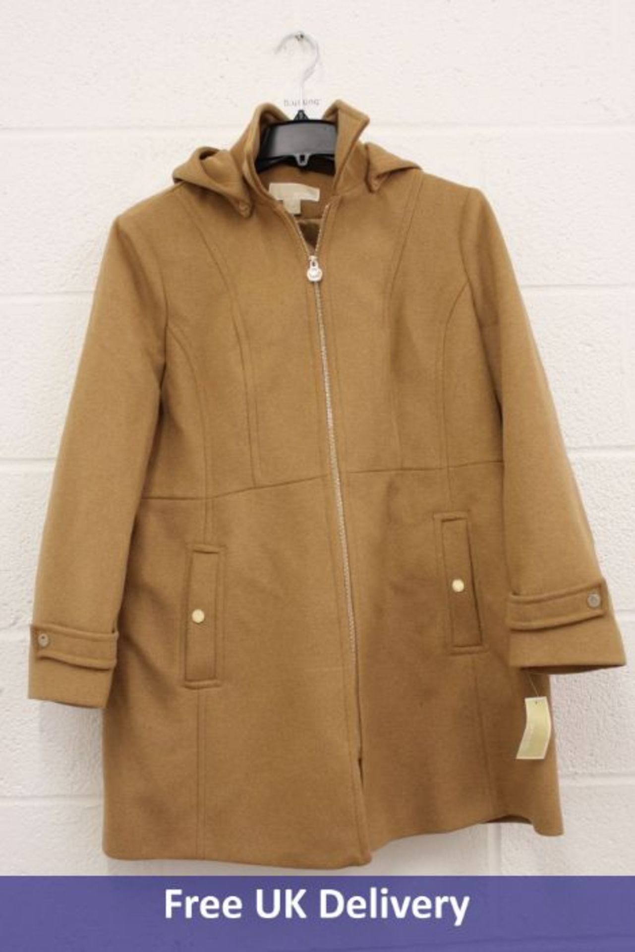 Michael Kors Women's Hooded Coat, Camel, Size 0X
