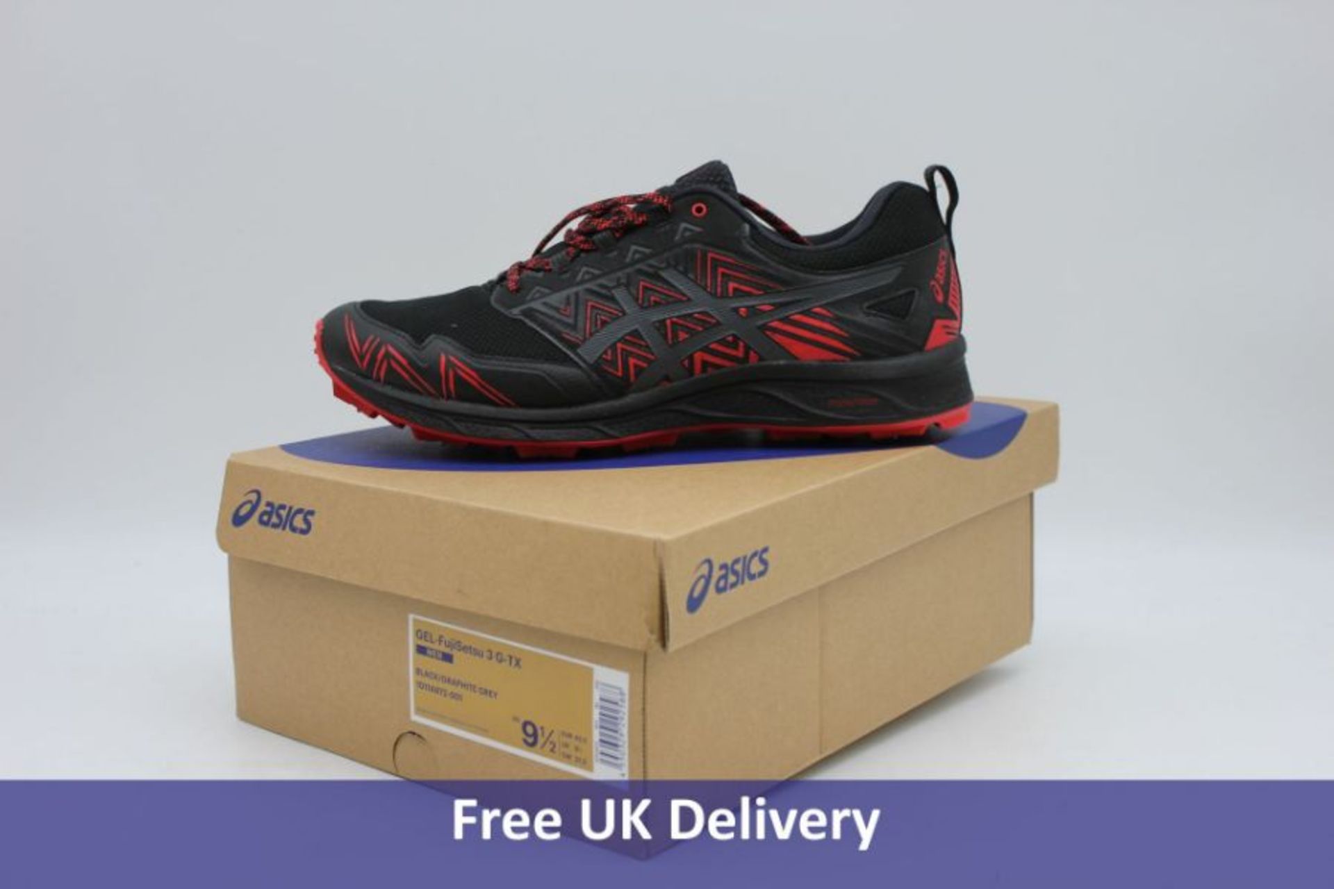 Asics Gel Fujisetsu Trainers, Black/Red UK 8.5