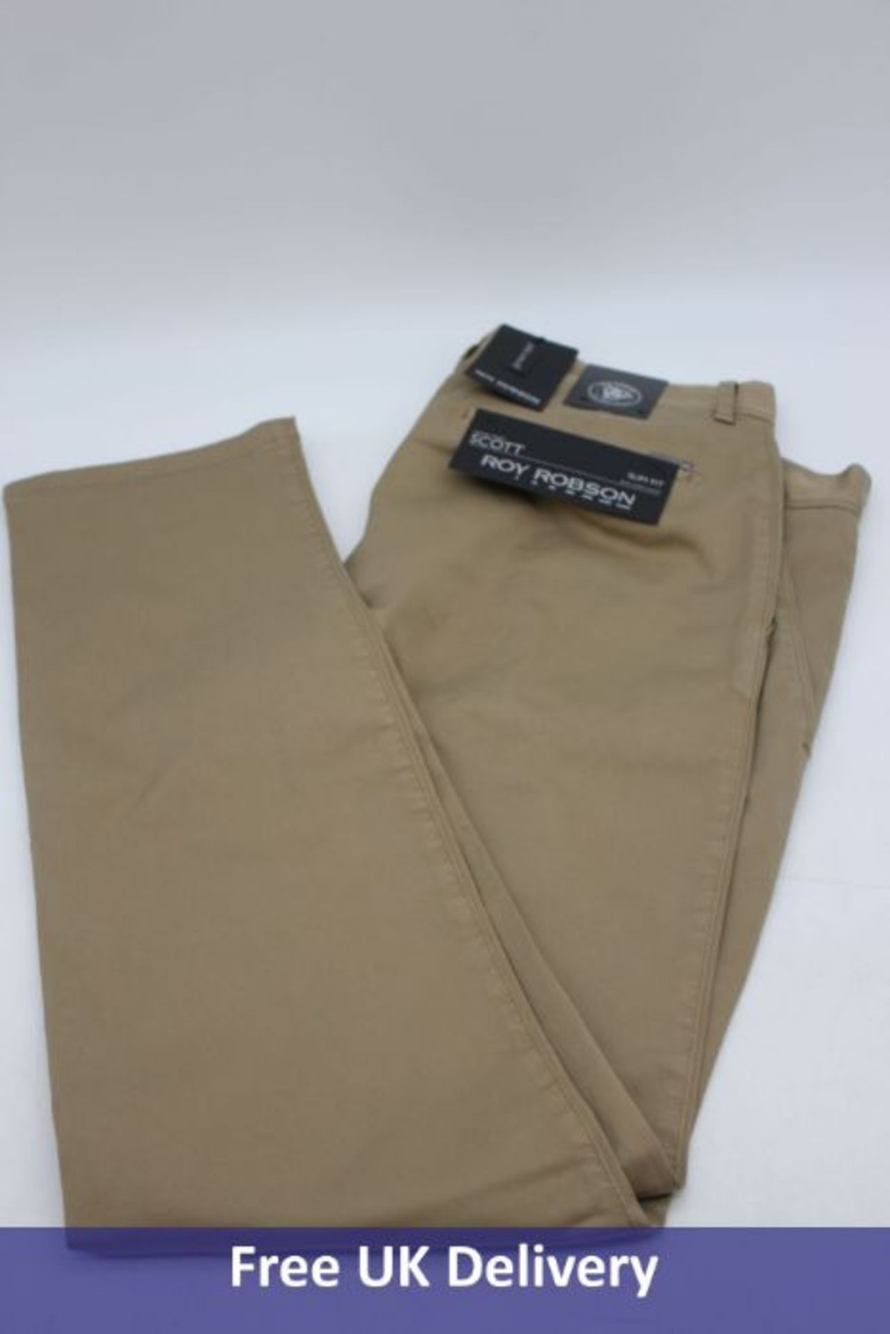 Two Roy Robson Slim-fit chinos Men's Sandy Trousers to include 1x 31W, 1x 33W