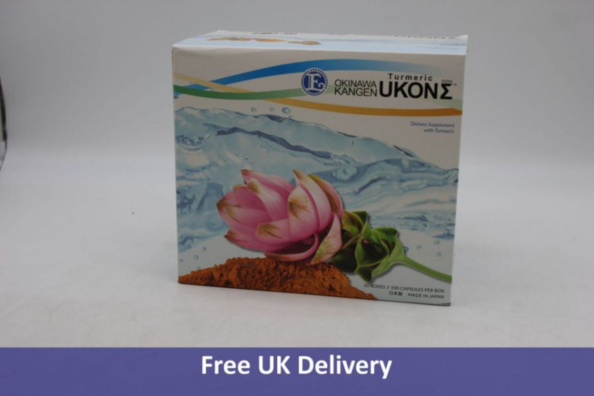 Box of Turmeric Okinawa Kangen Ukone Capsules, Contains 10 Boxes of 100 Capsules, 1000 Capsules In T