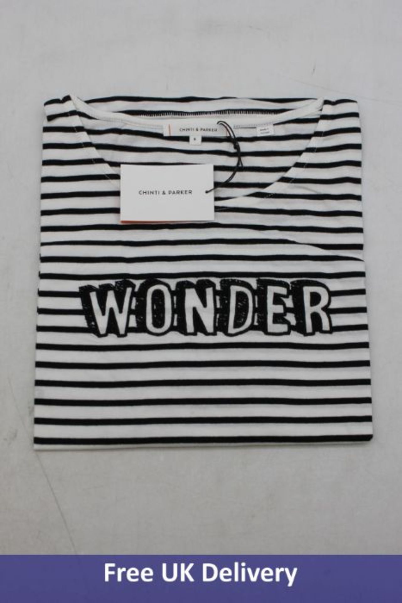 Chinti & Parker Striped Jersey Wonder Long Sleeved T-Shirt, Black/White, UK S