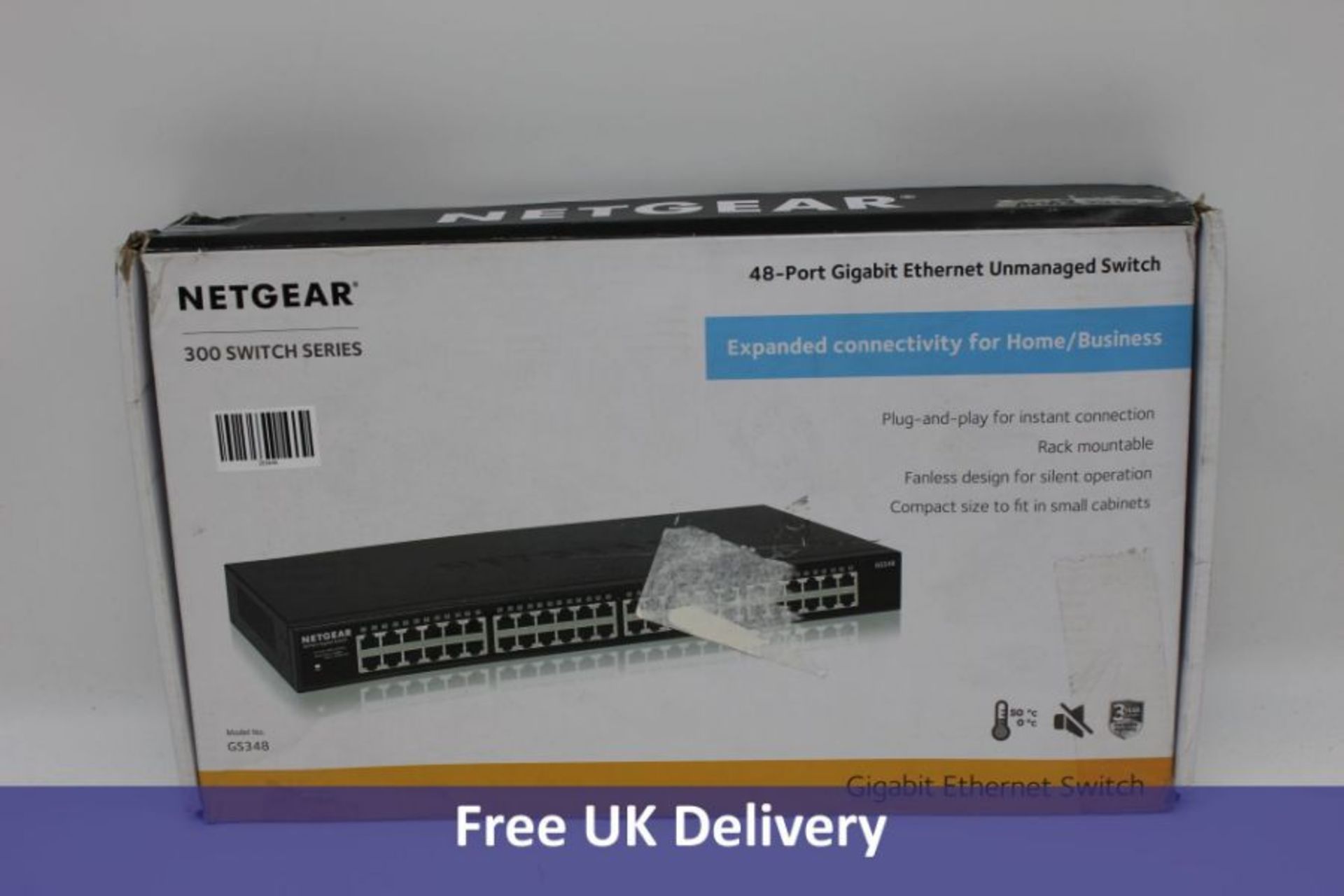 Netgear 300 Switch Series 48-Port Gigabit Ethernet Unmanaged Switch and 1x Soho Switch Series GS308,