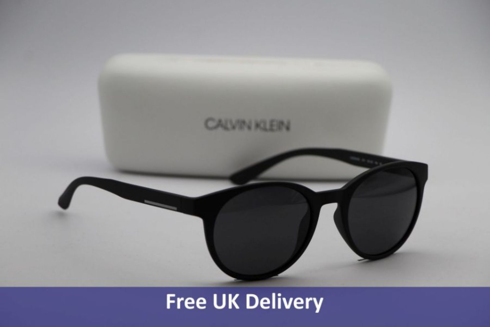 Calvin Klein Men's Platinum Sunglasses, Matte Black, Size 52