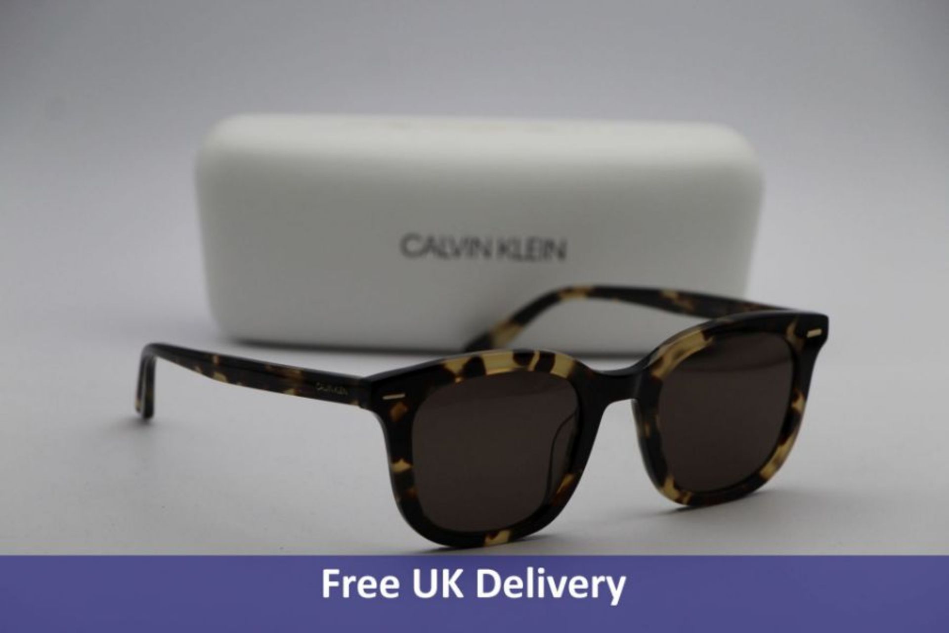 Calvin Klein Sunglasses, Khaki Tortoise, Size 49