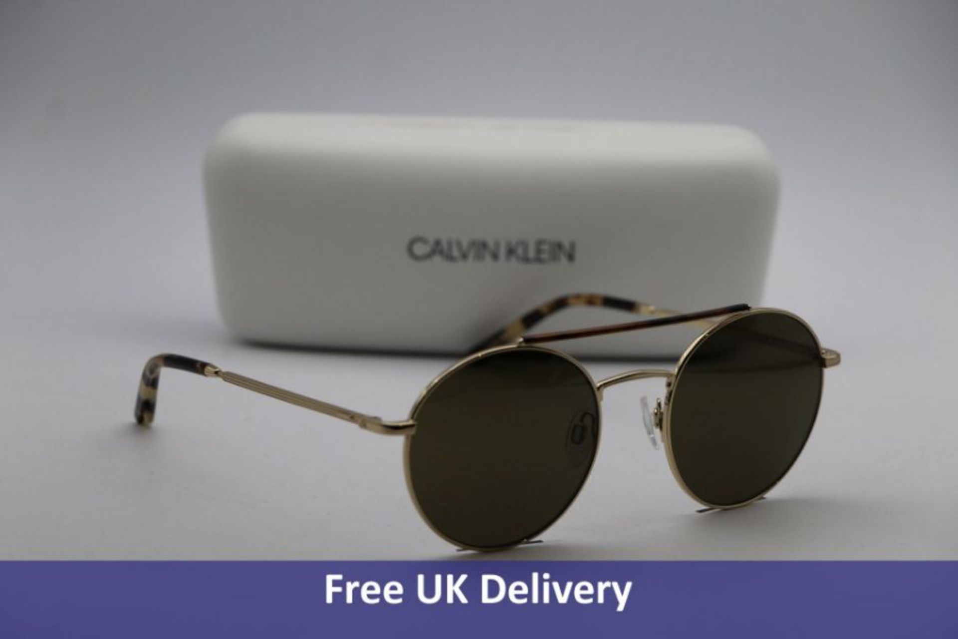 Calvin Klein Eyewear Sunglasses, Gold, Size 53