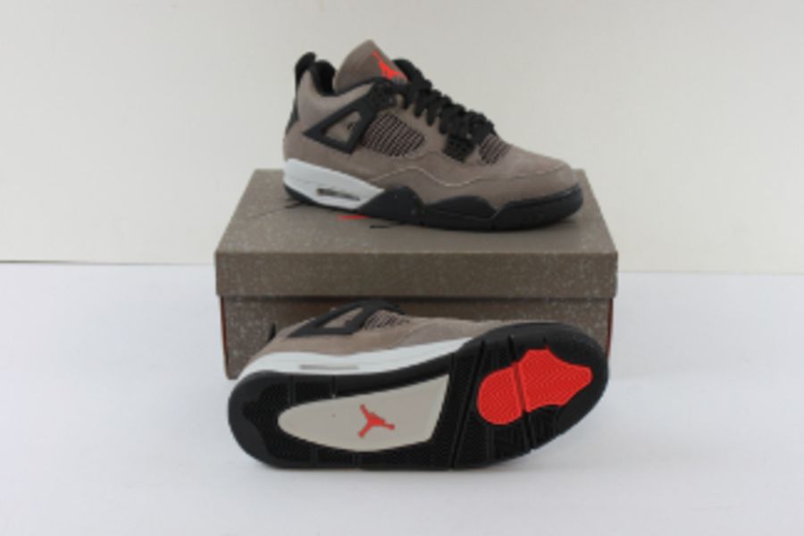 Nike Air Jordan 4 Men's Retro Trainers, Taupe Haze and Infrared 23, UK 9.5 - Image 2 of 6