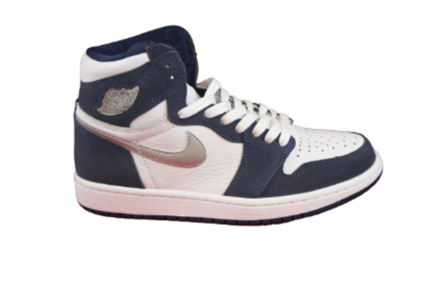 Nike Air Jordan 1 Women's Retro High Trainers, White and Navy, UK 6