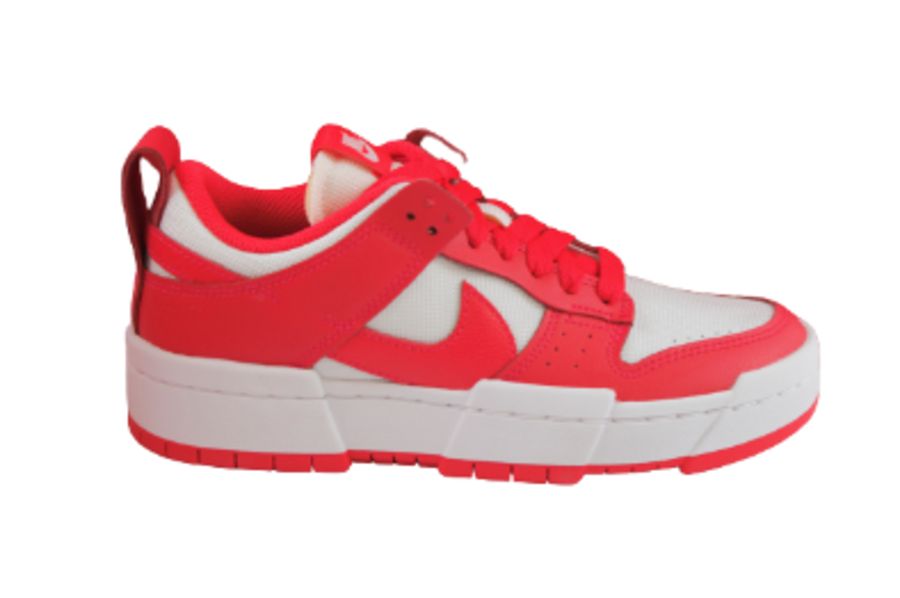 Nike Women's Dunk Low Disrupt Trainers, Red and White, UK 4