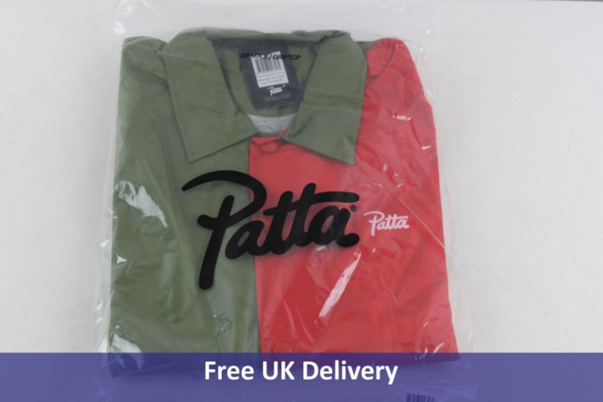 Patta Men's Block Coach Jacket, Old Gold, Multi Coloured, Size M