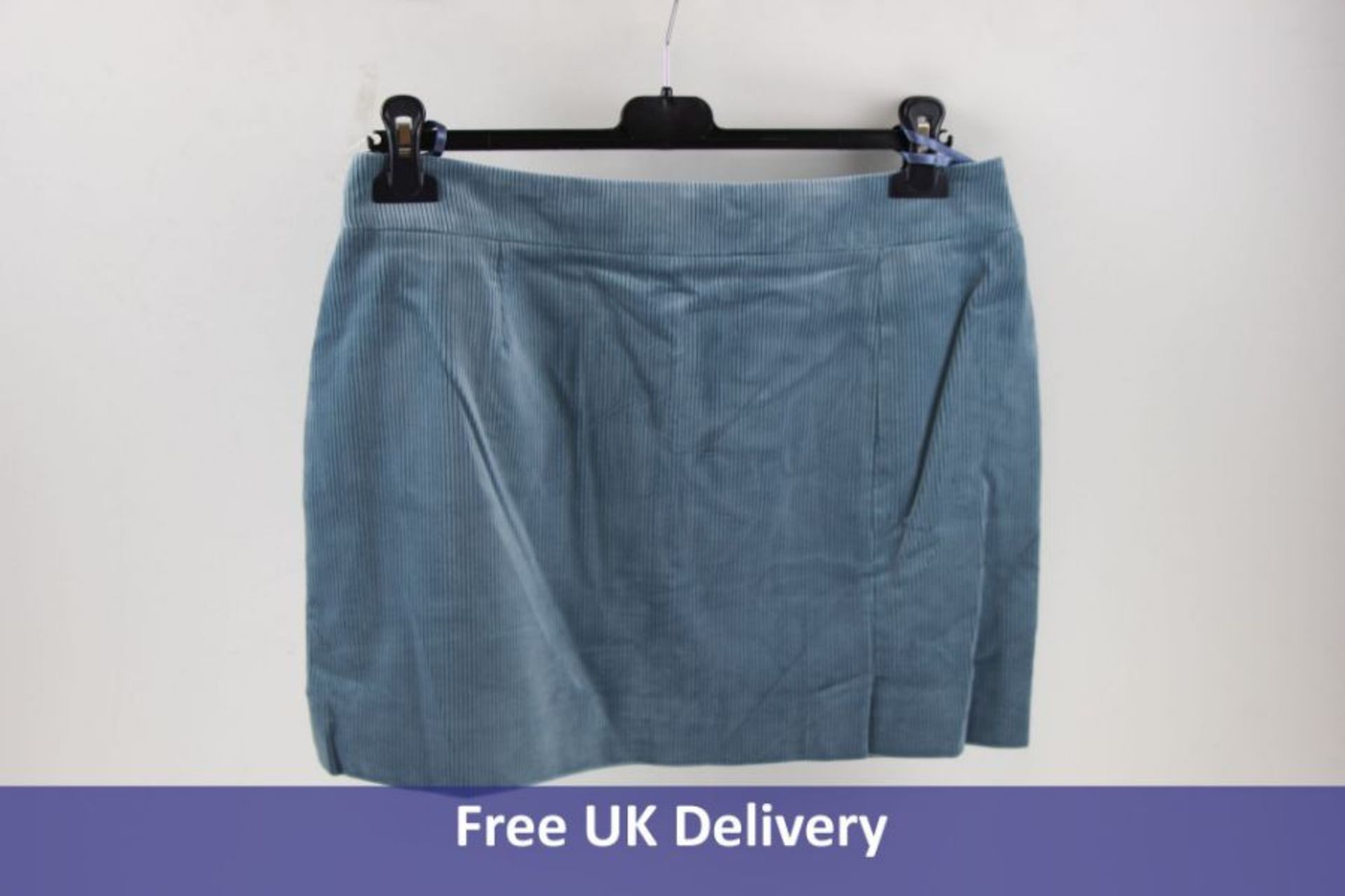 Bella Freud Women's Cord Mini Skirt, Cornflower Blue, Size UK 12