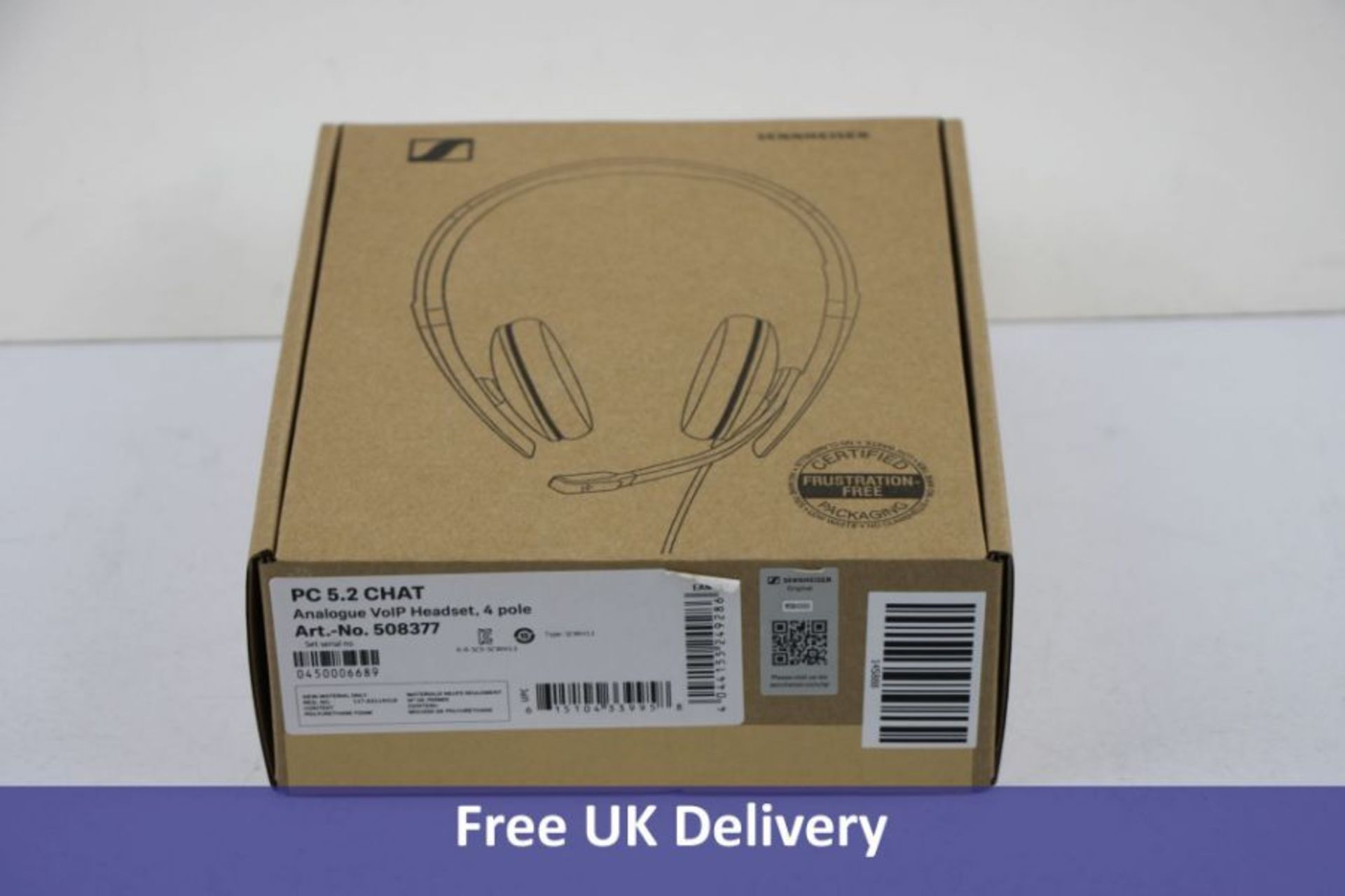 Sennheiser PC 5.2 CHAT Wired Headset, 3.5 mm Jack, 4 Plug Pole Connectivity