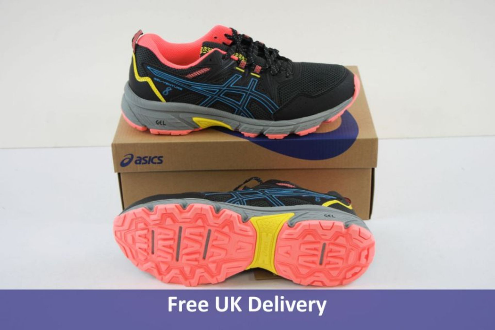 Asics Women's Gel Venture 8 Trainers, Black and Digital Aqua, UK 8