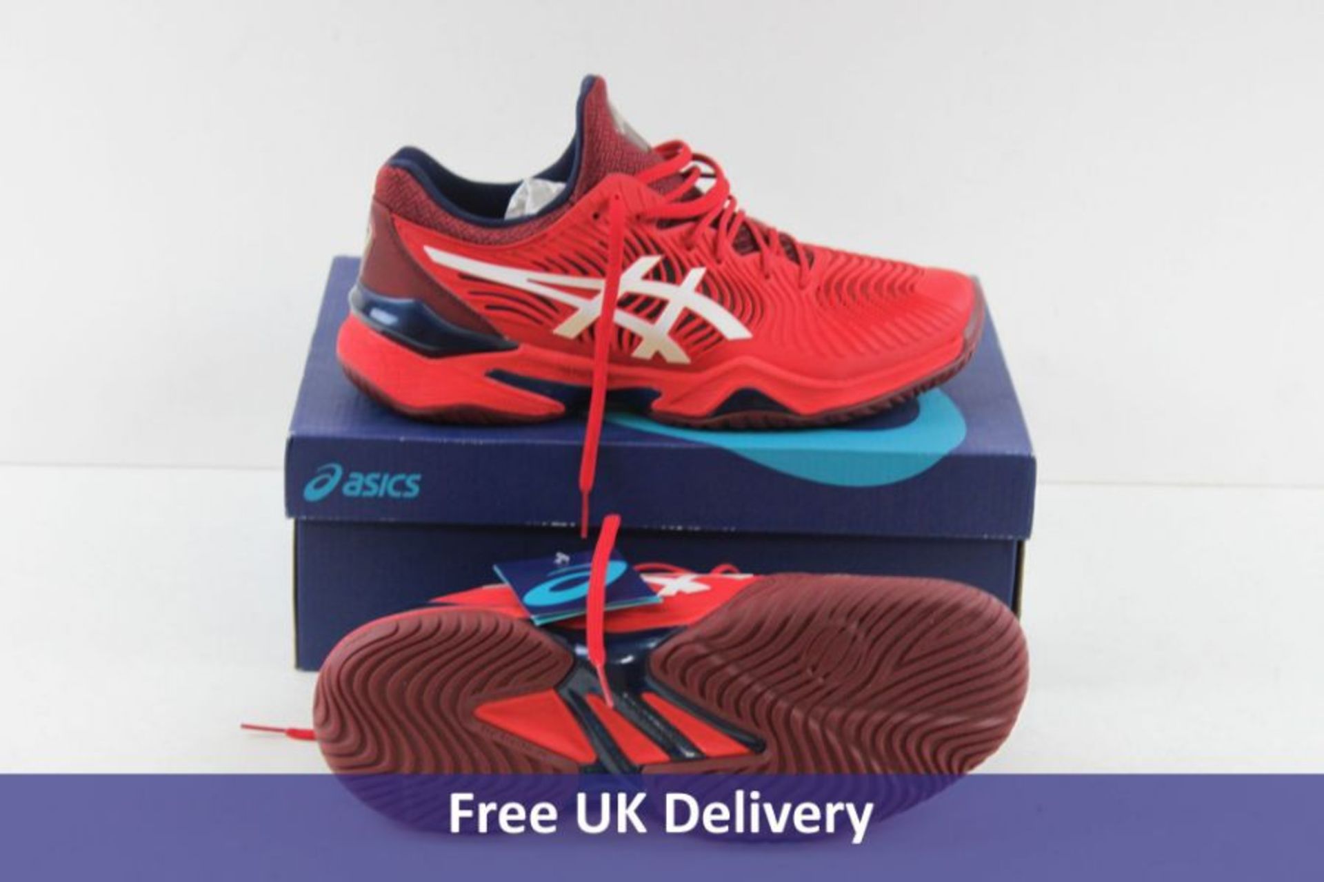 Asics Men's Court FF 2 Trainers, Classic Red and White, UK 8.5