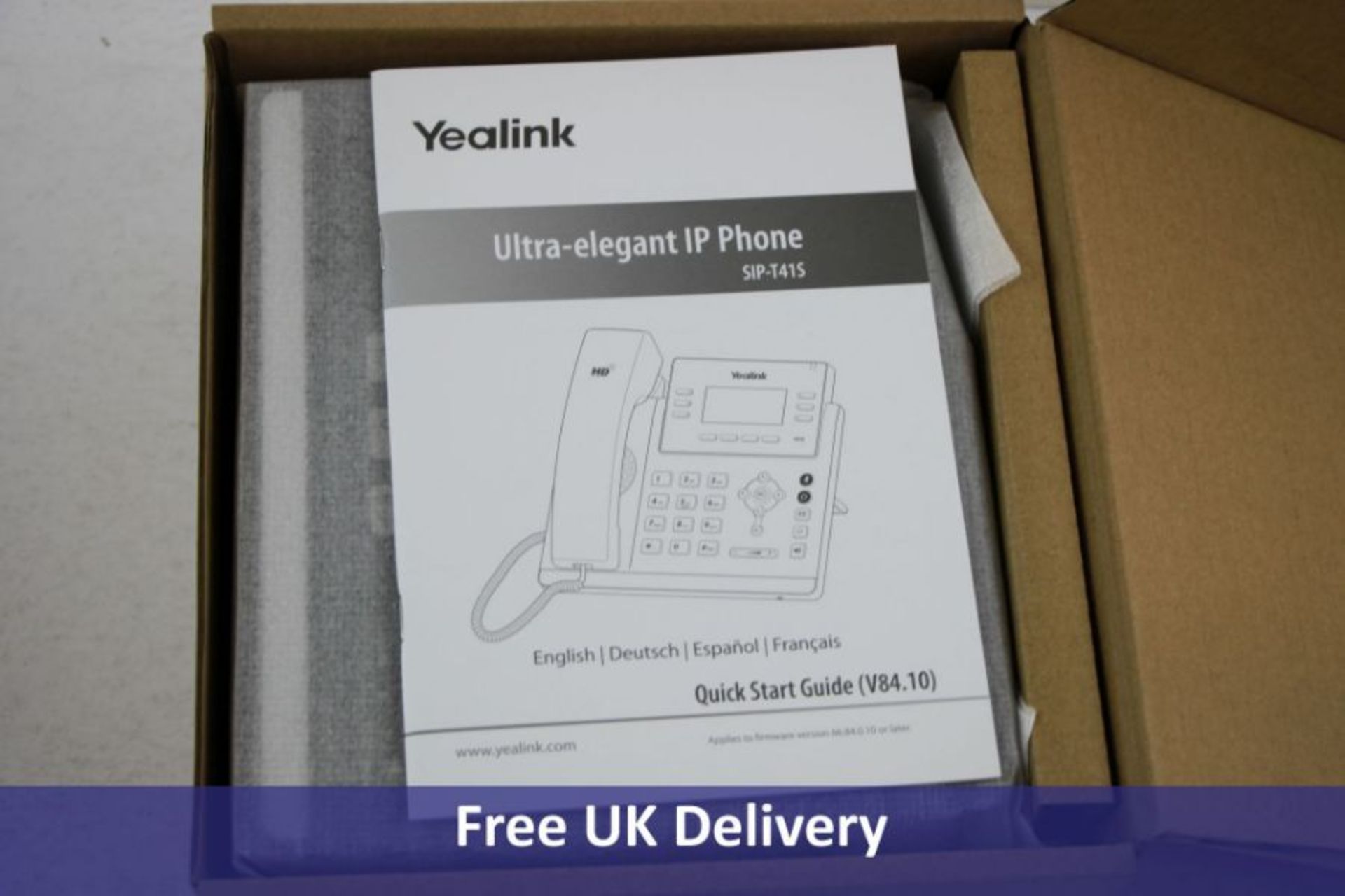 Five Yealink T41S IP Deskphones, Grey