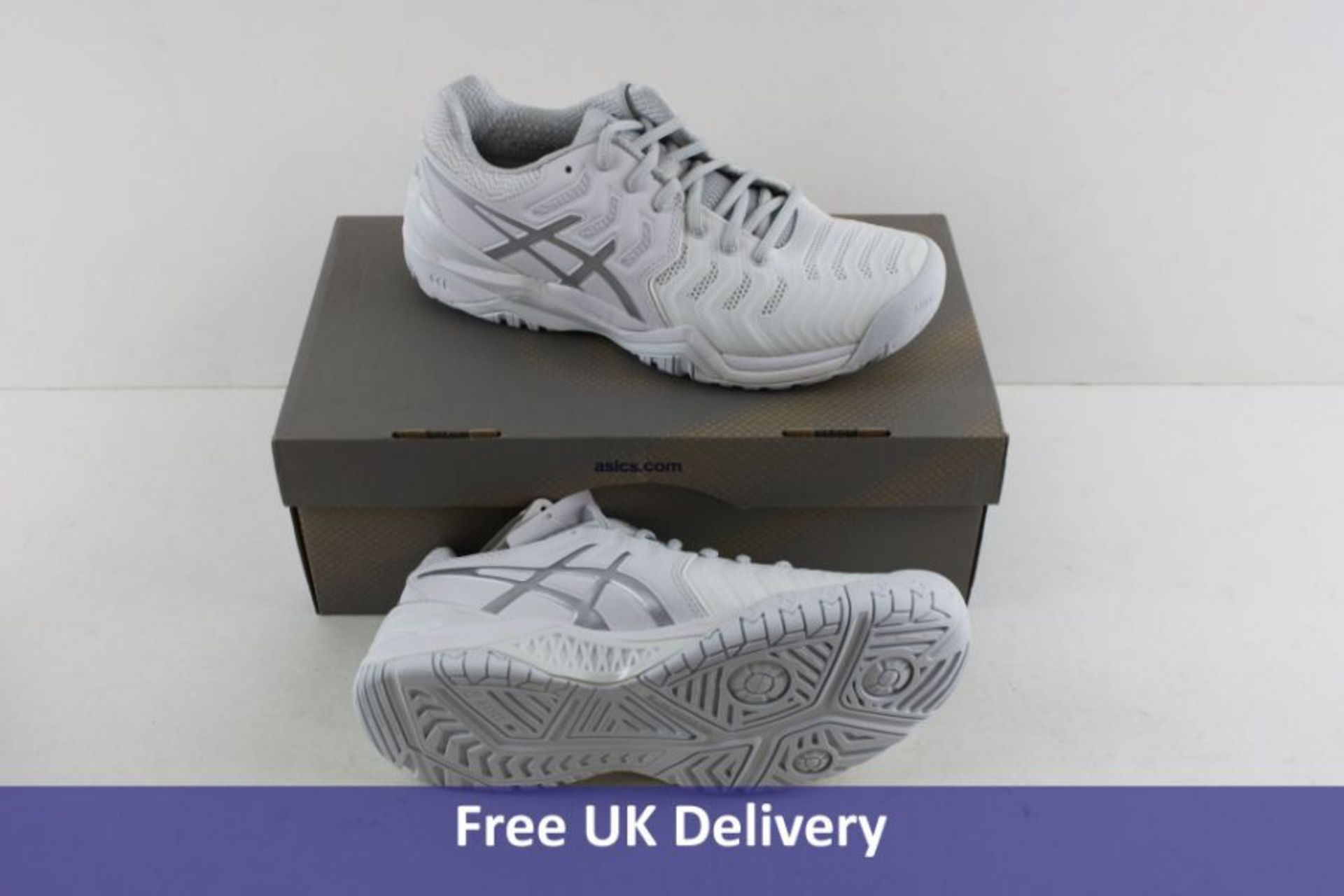 Asics Women's Gel Resolution 7 Trainers, White and Silver, UK 6