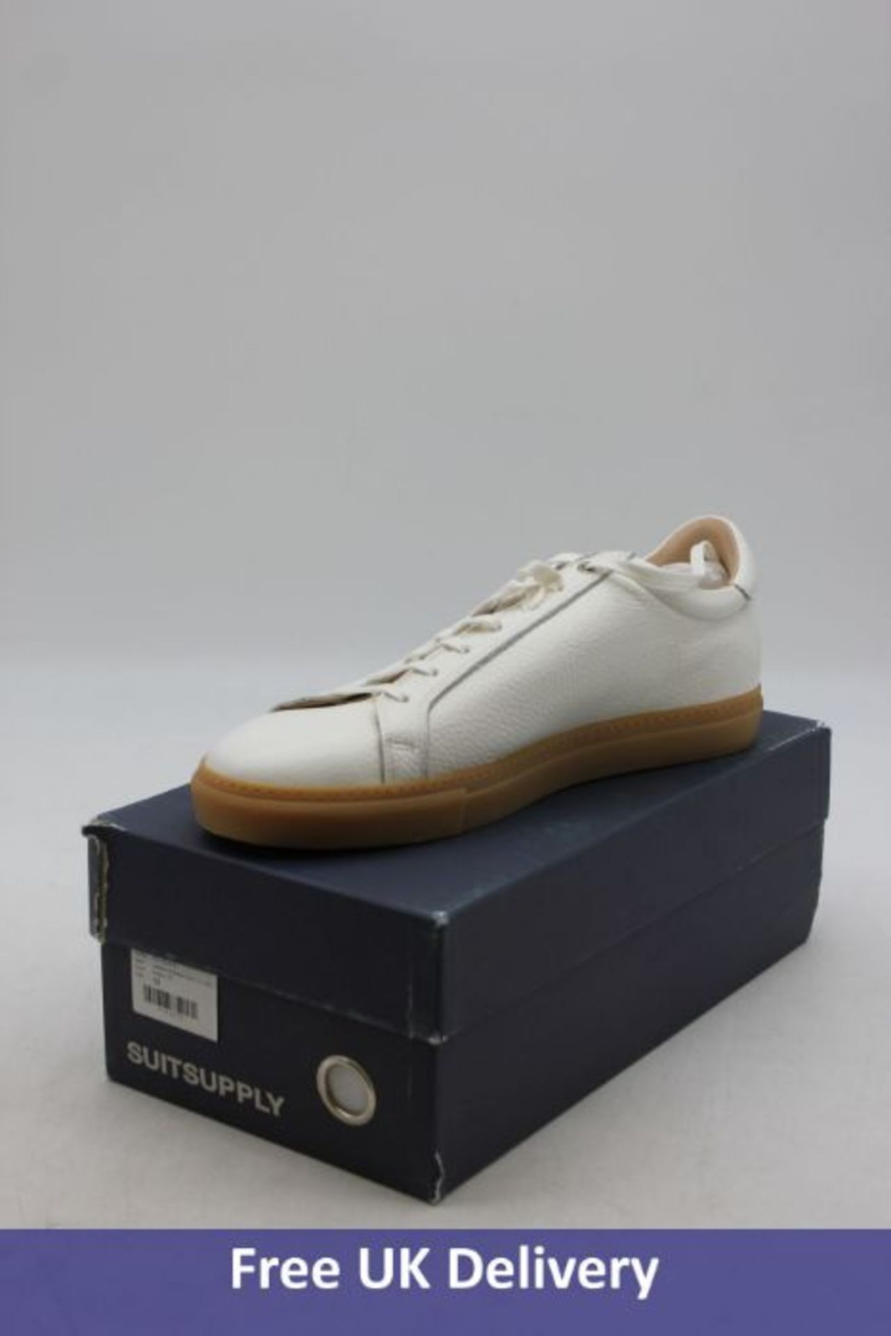 Suit Supply Men's Leather Trainers, White, 12. Box damaged