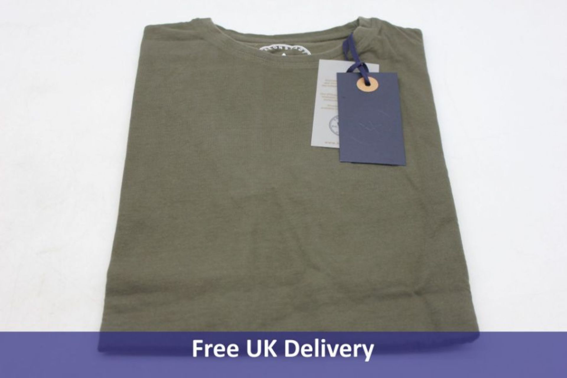 Five Kronstadt Men's Basic T-Shirt, Army, Includes 4x Size M, 1x Size S