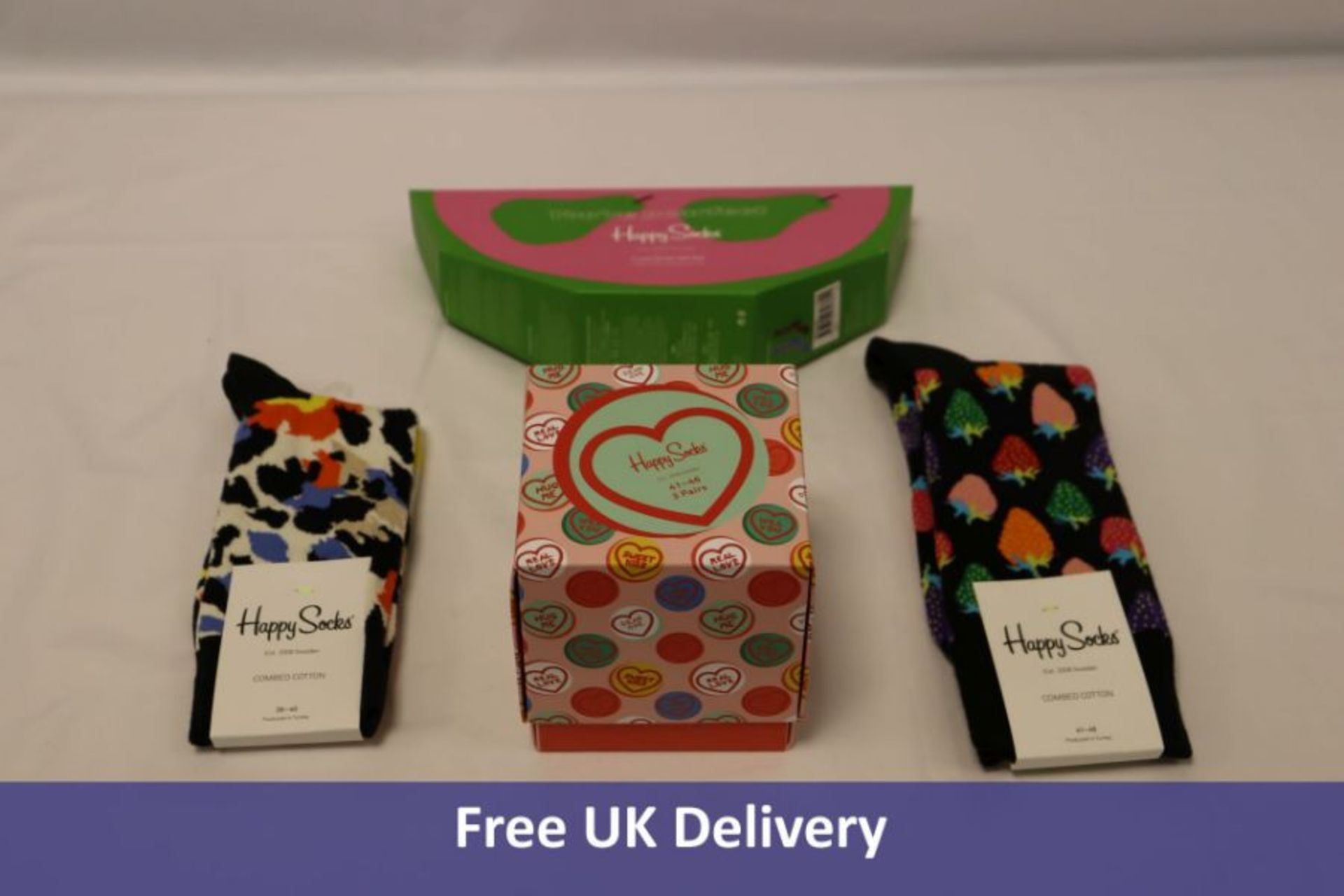 Twenty-eight pairs of Happy Socks to include 6x Assorted, UK 4 to 7, 22x Assorted, UK 7.5 to 11.5