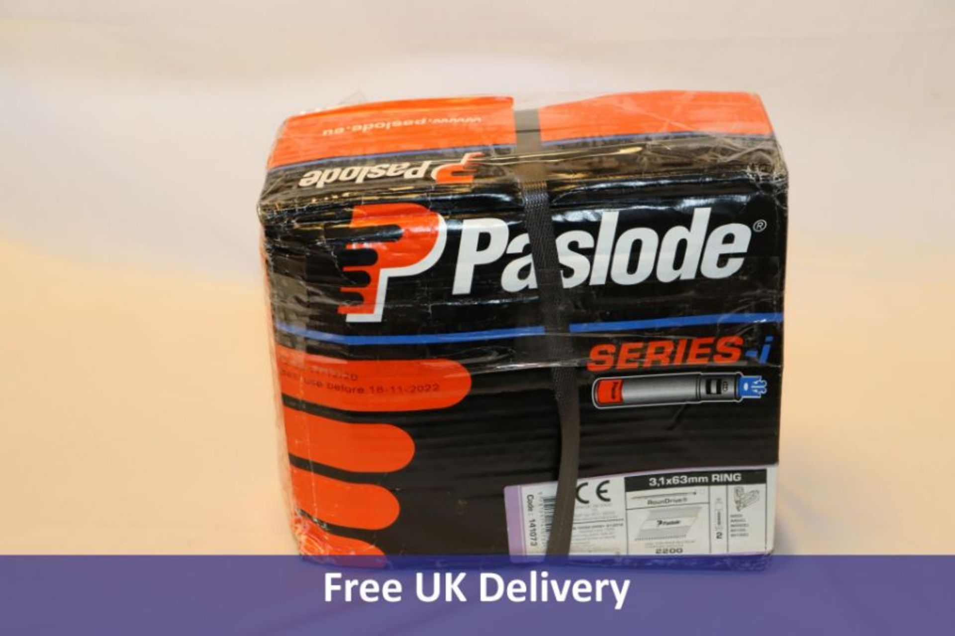 Two Boxes of PASLODE Series-i, 3.1x63mm Ring Nails, Galvanised, Approximately 2200 Per Box. Best Use