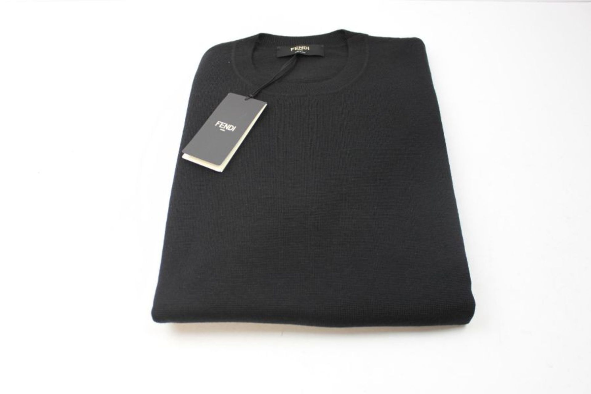 Fendi Roma Men's Shaded Sleeve Knit Sweater, Black, Size XL - Image 3 of 3