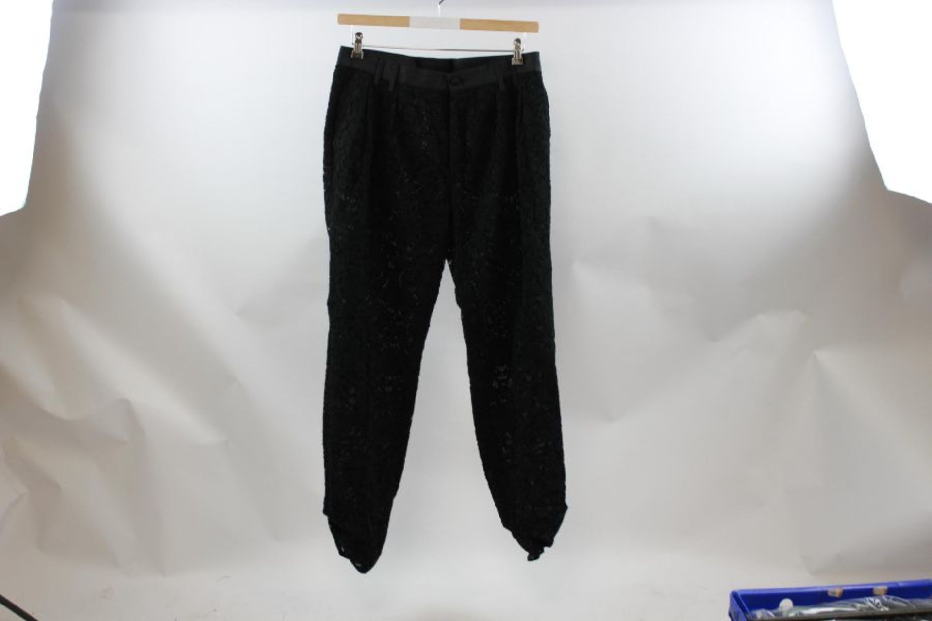 Dolce & Gabbana Men's Pants In Cordonnet Lace, Black, Size 38