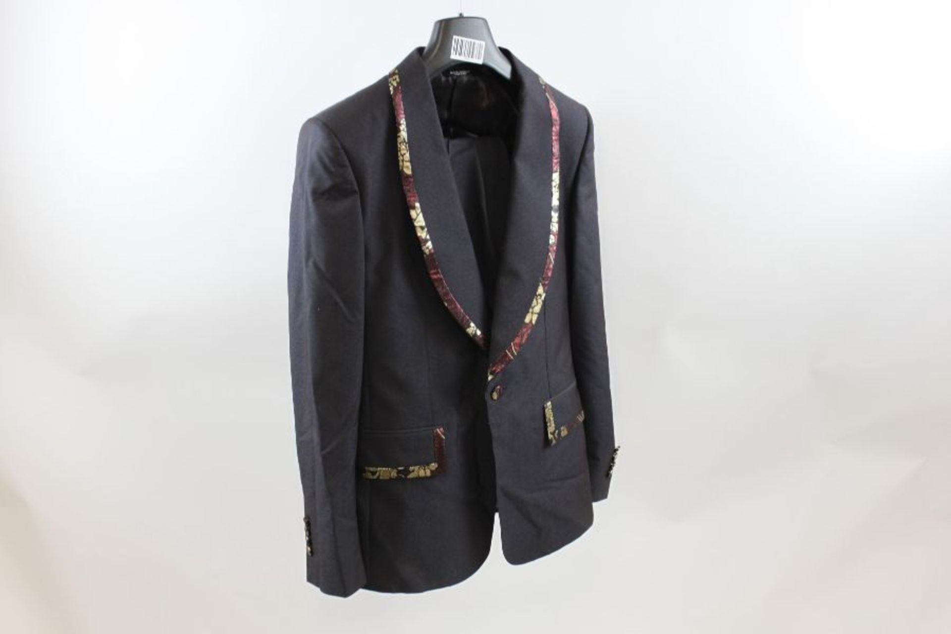 Dolce and Gabbana Men's Suit with Embroidered Collar and Pockets, Navy, Gold and Red, Size 38 UK - Image 2 of 2