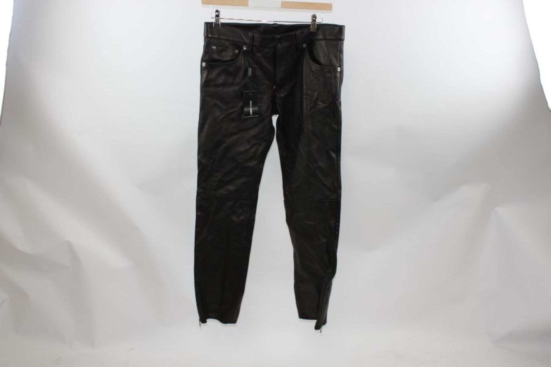 Dolce & Gabbana Men's Leather Trousers, Size UK 48