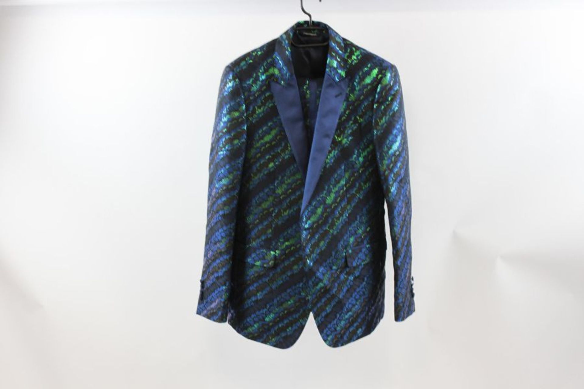 Dolce and Gabbana Men's Suit, Blue and Green, Size XS