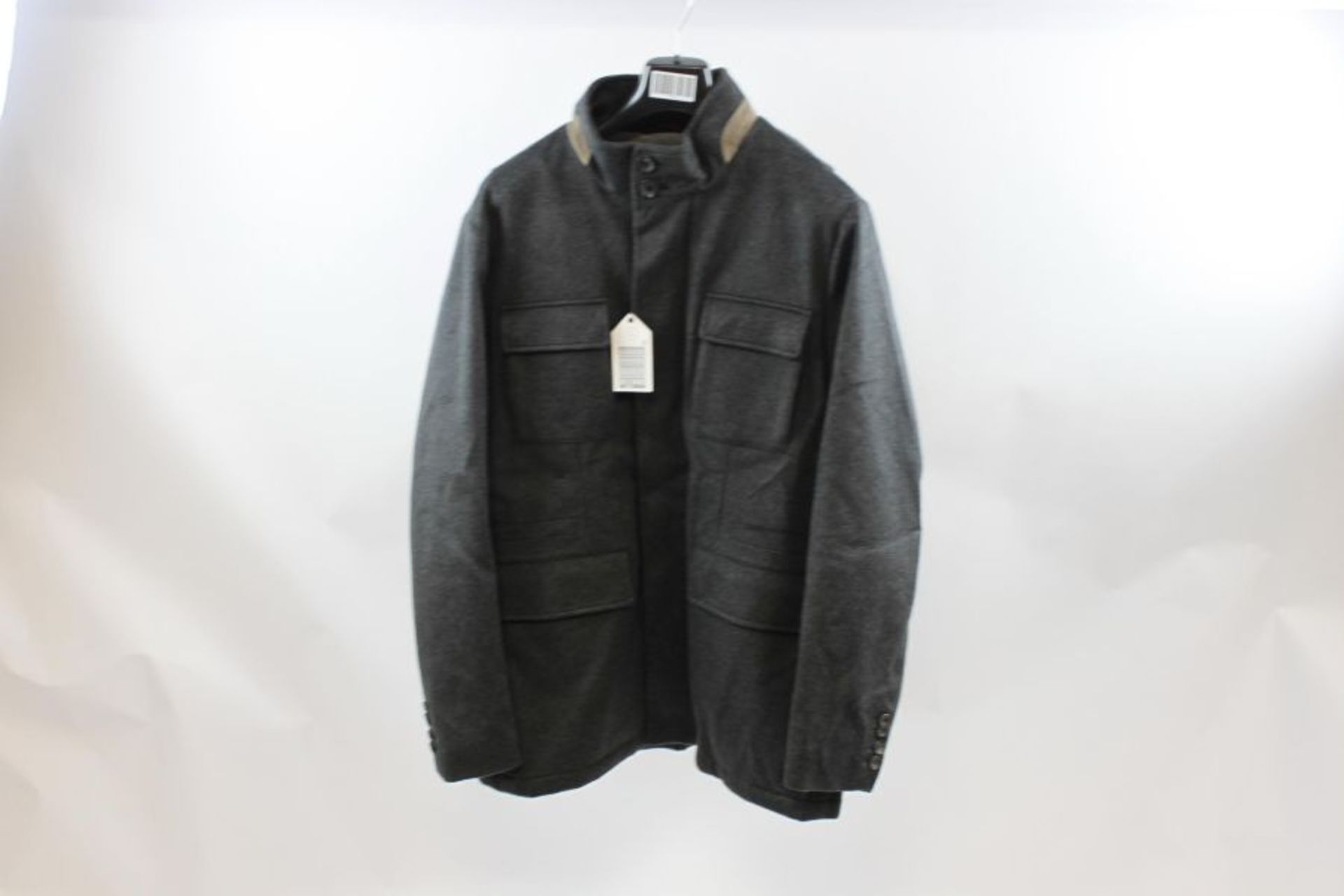 Hackett No 14 Men's Cashmere Field Jacket, Charcoal, Size XXL - Image 3 of 3