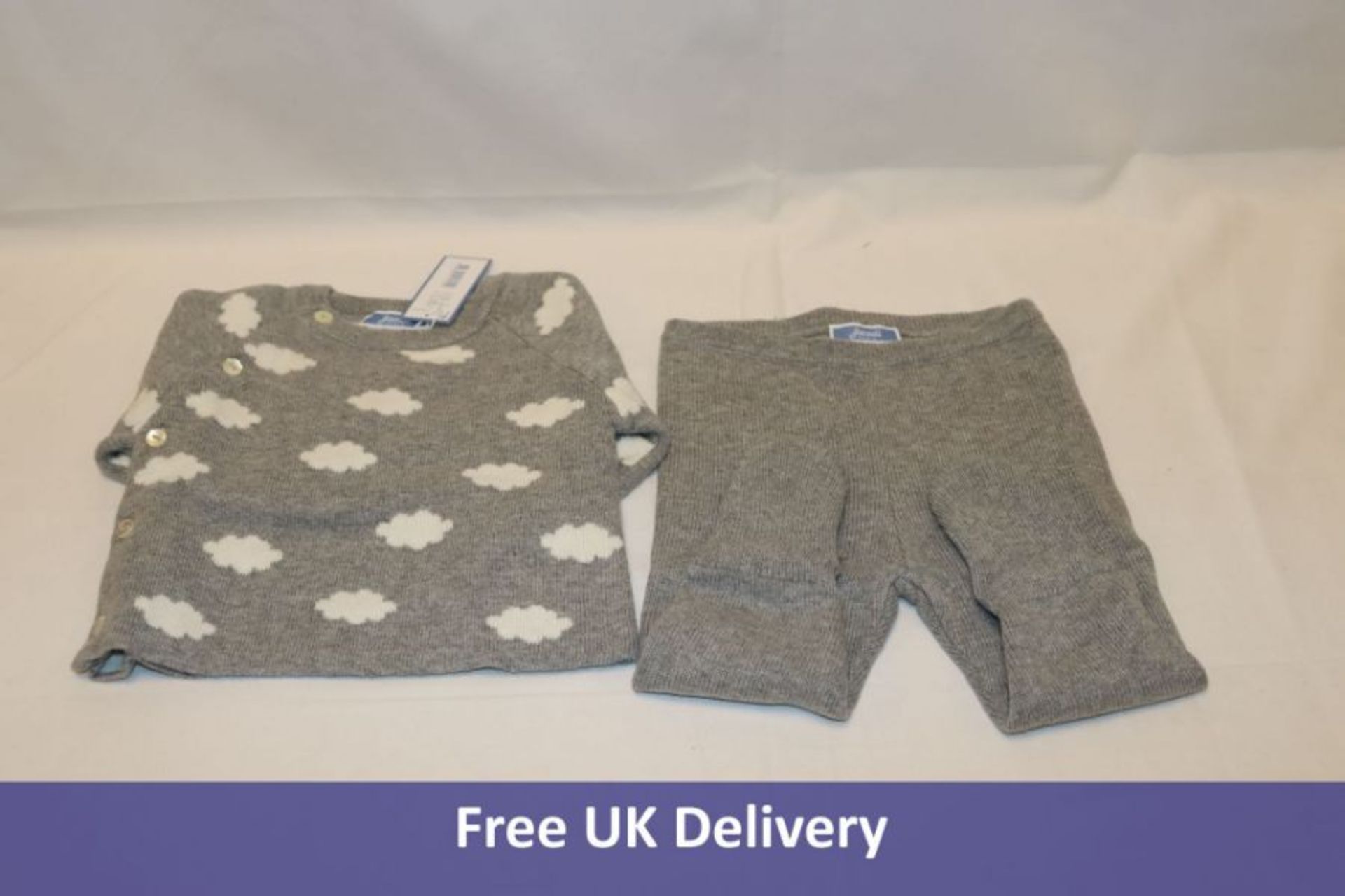 Jacadi Baby Boy Jersey Knit Set, Grey/White, 6m