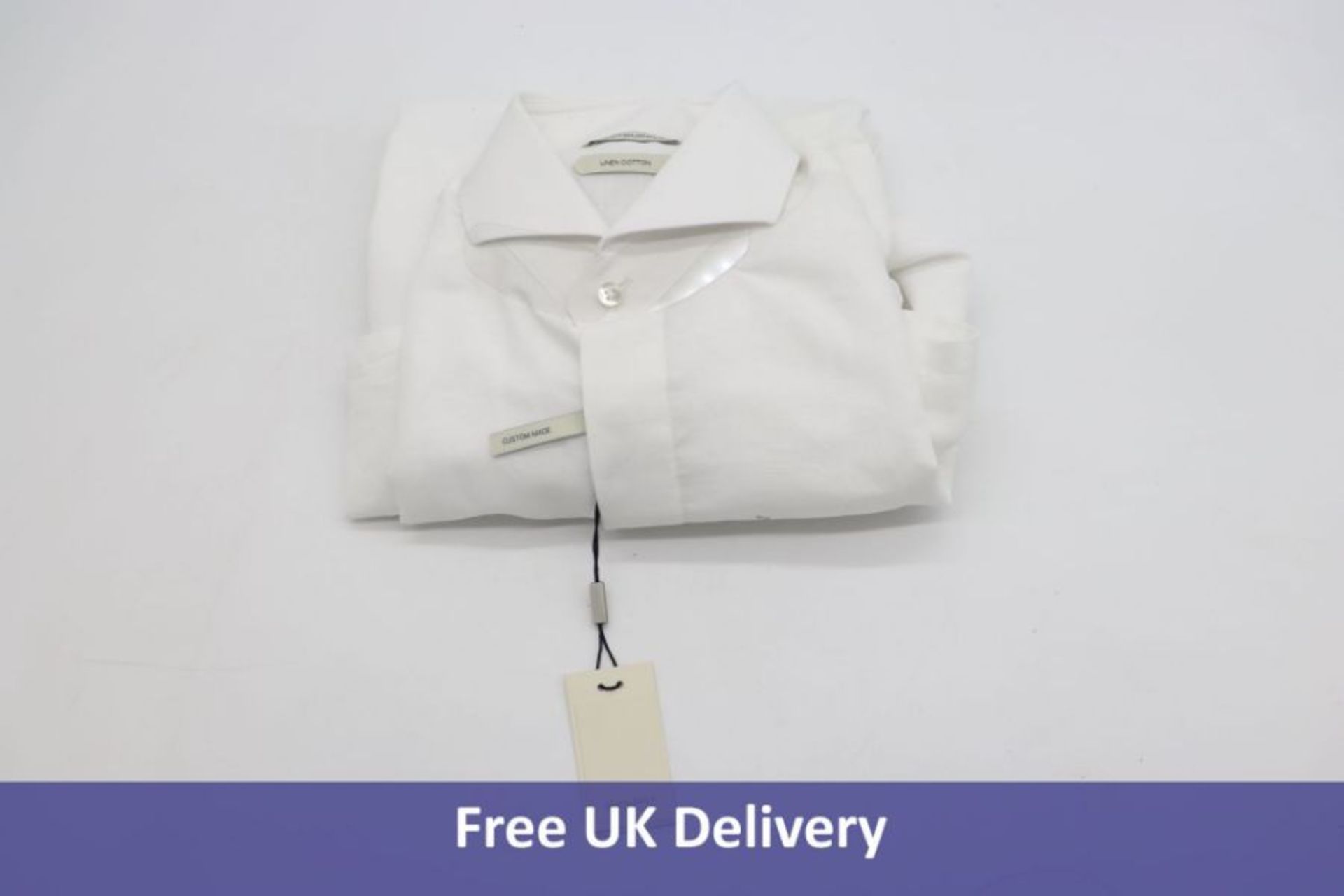 Suit Supply Custom Made Shirt, Linen, White