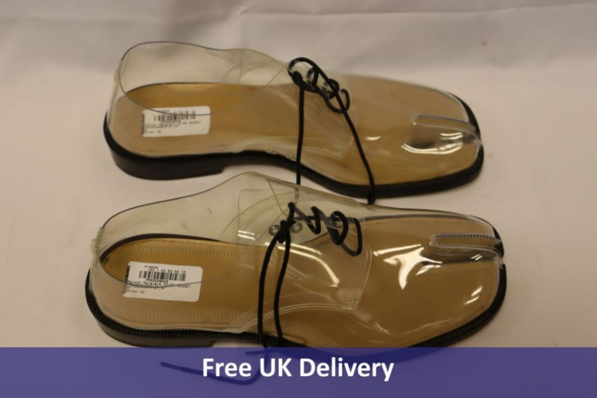 Maison Margiela's Transparent Tabi Lace-Up Shoes, UK 8. Used
