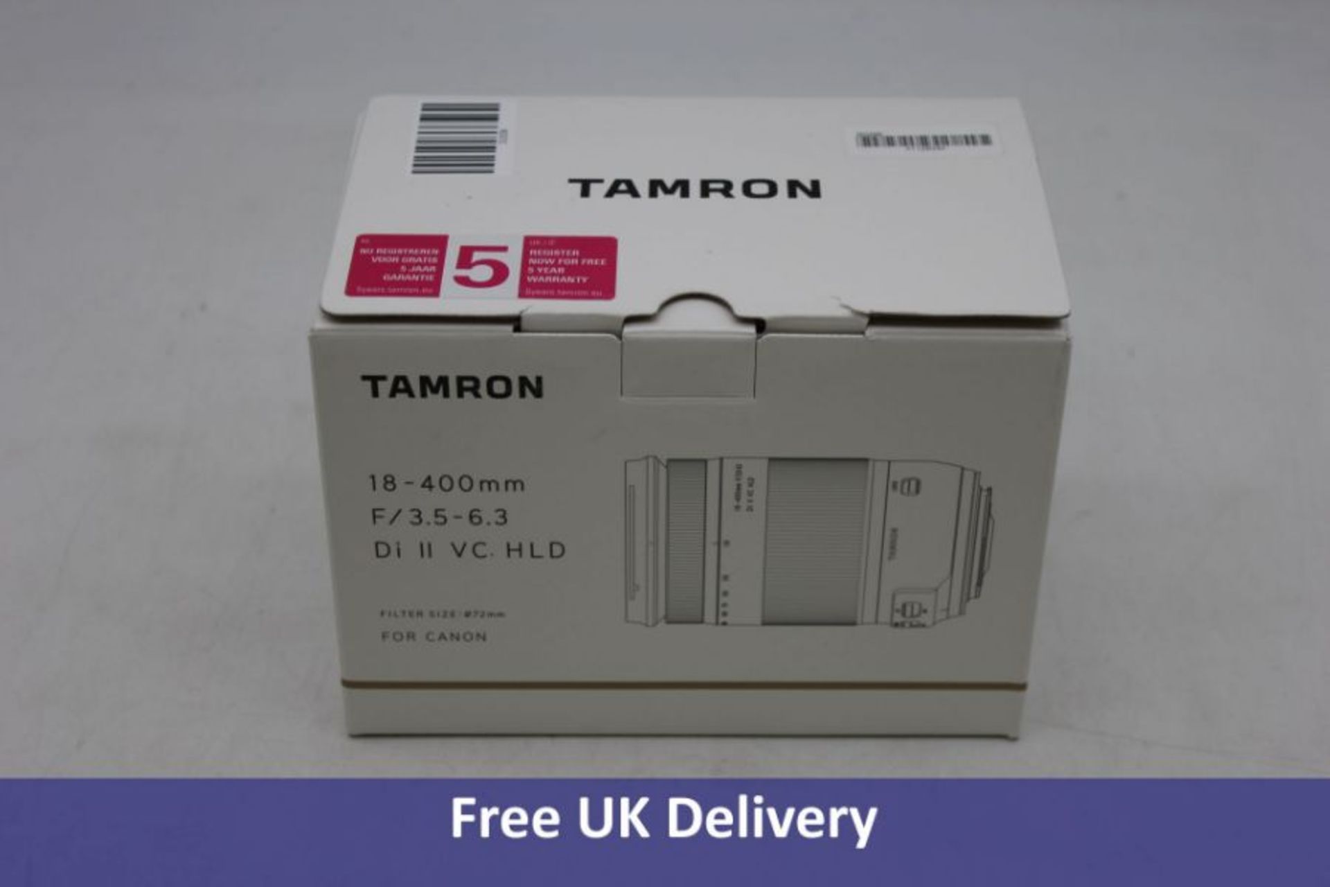 Tamron 18-400m F/3.5-6.3 Di II HLD Lens for Canon B028, Black, Filter Size 72mm