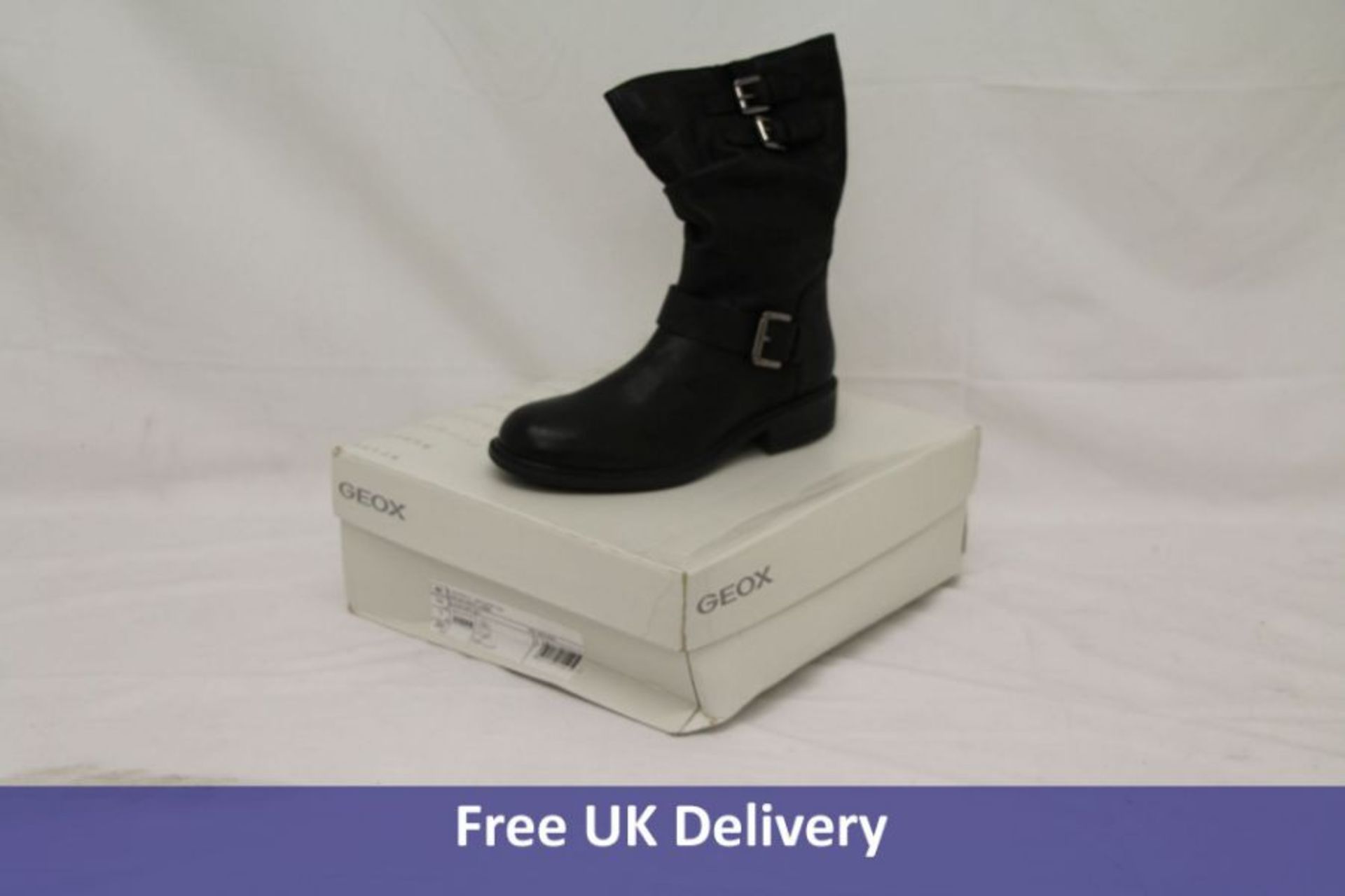 Three pairs of Geox Women's Boots to include 2x D Catria a Mid Calf Boot, Black UK 7 and 1x D Felici
