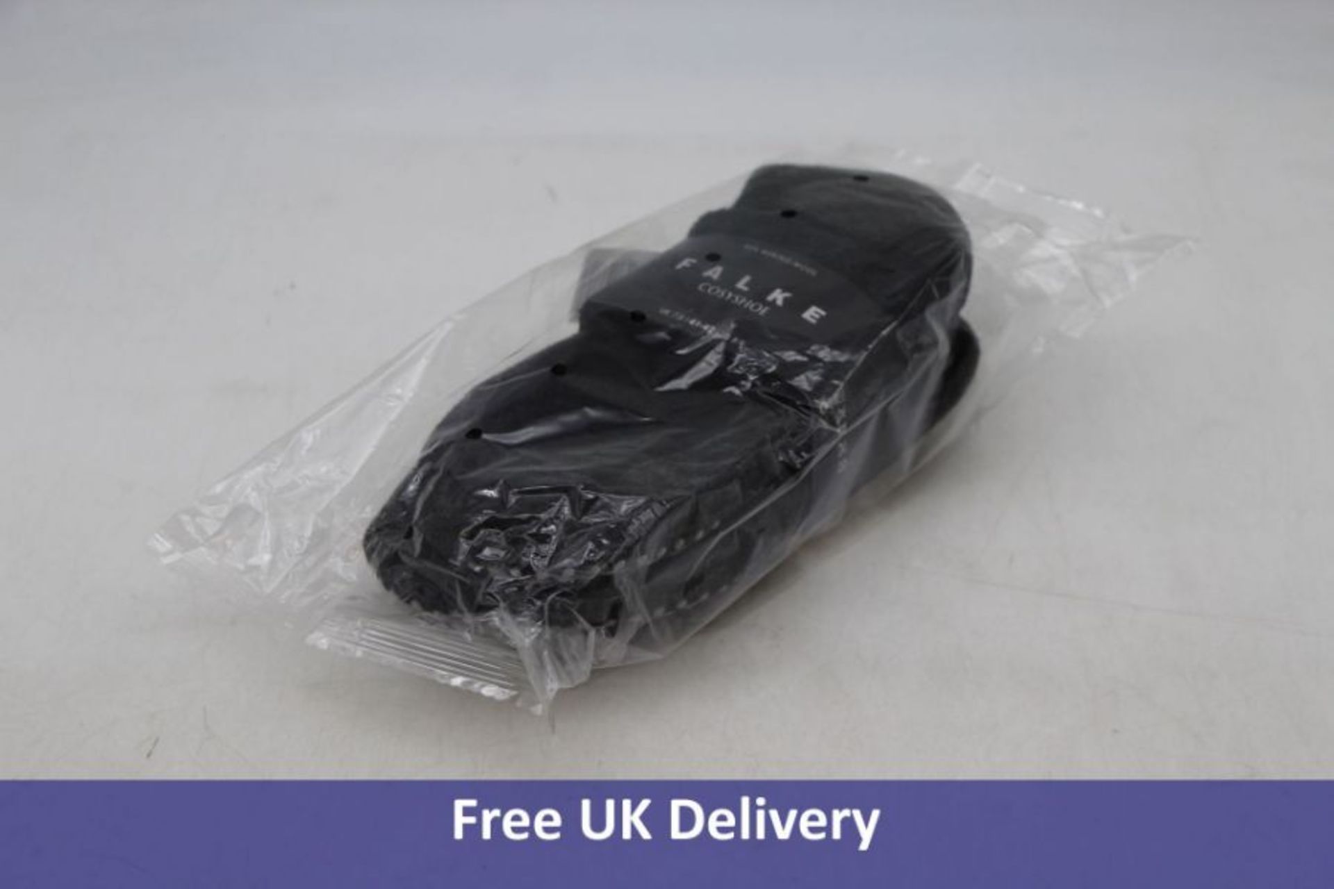 Three Falke Cosyshoe Anti-Slip Grippers Slipper Socks, Black, UK 7-8