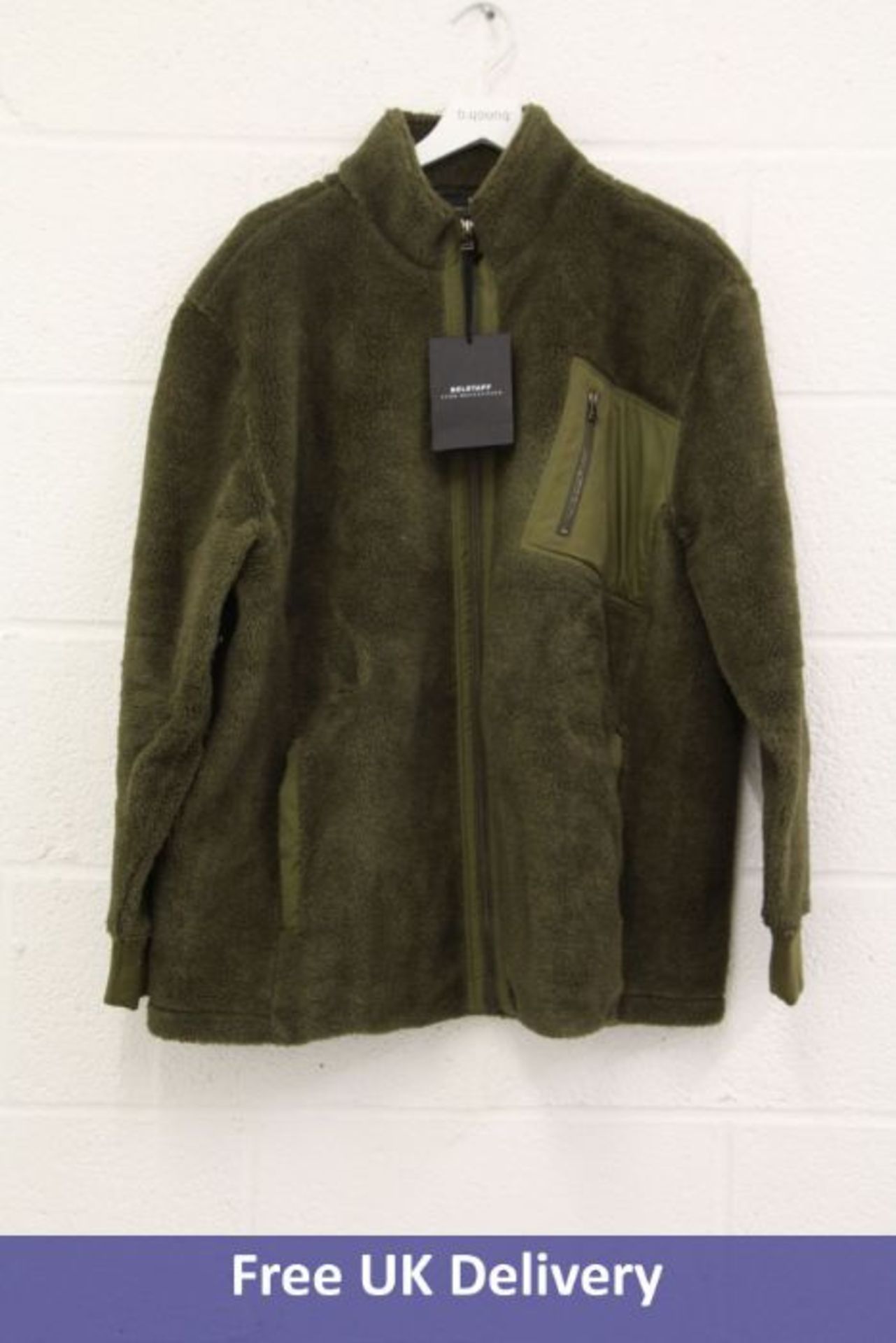 Belstaff Men's Herne Full Zip Fleece, Dark Green, Size 3XL