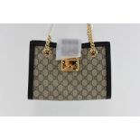 Gucci Women's Small GG Supreme Padlock Shoulder Bag, Black