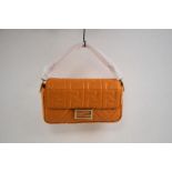 Fendi Women's Shoulder Baguette Bag, Clementine and Vibrato