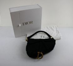 Christian Dior Saddle Cloth Handbag, Black