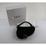 Christian Dior Saddle Cloth Handbag, Black